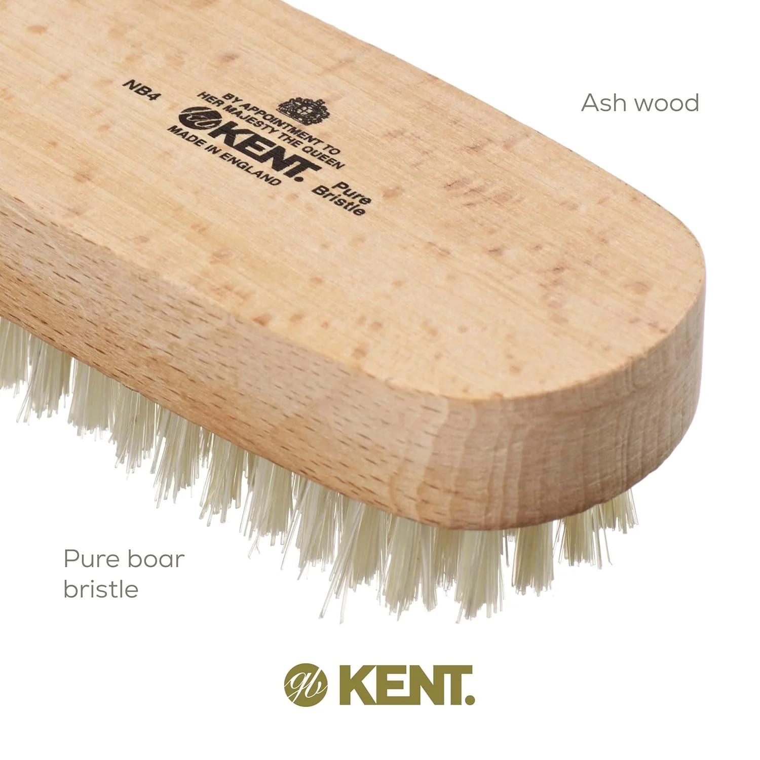Kent NB4 Natural Bristle Beechwood Nail Brush - Image 5
