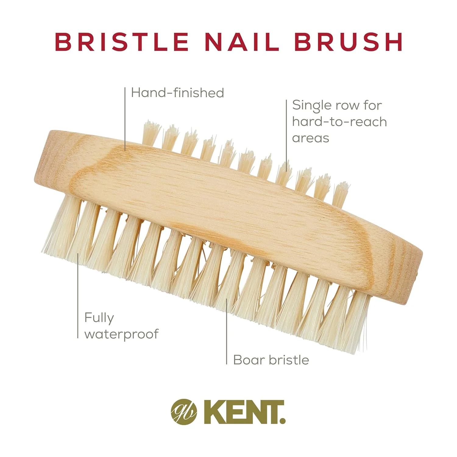 Kent NB2 Beechwood Nail Brush - Image 10