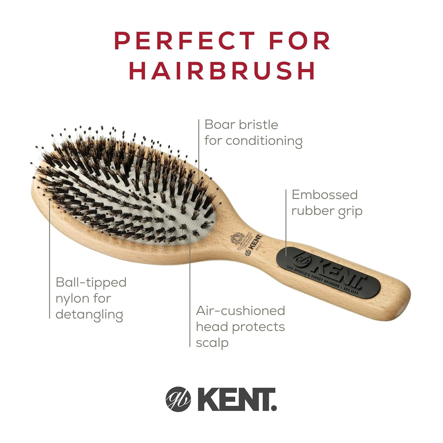 Kent NS01/PF01 Pure Bristle Cushion Brush - Image 4