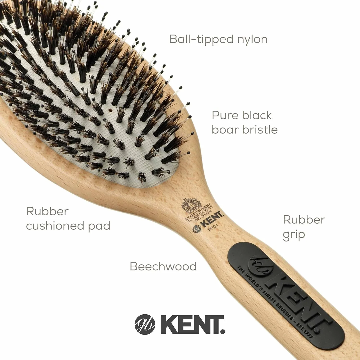 Kent NS01/PF01 Pure Bristle Cushion Brush - Image 5