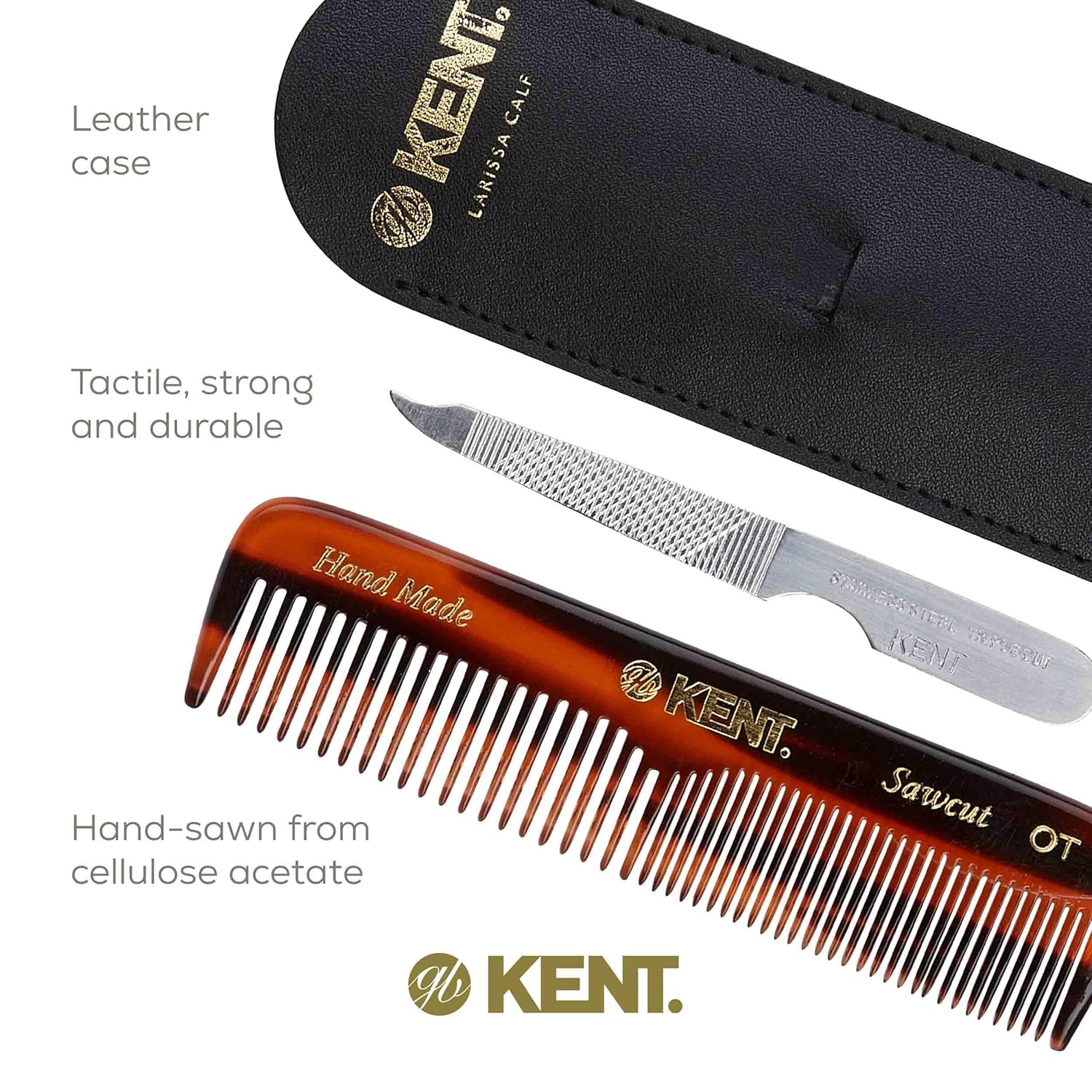 Kent NU19 OT Pocket Comb with Leather Case - Image 5