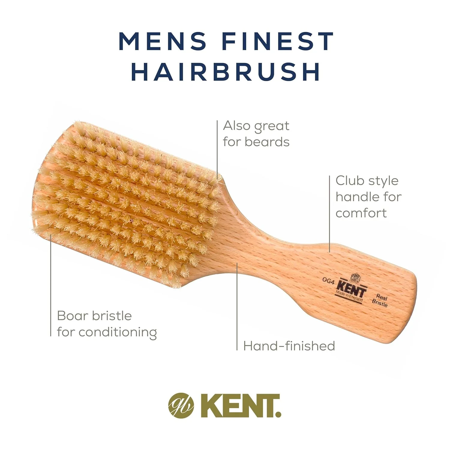 Kent OG4 Oval Boar Bristle Brush - Image 4