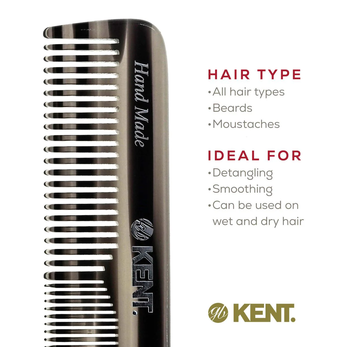 Kent OT Mixed Tooth Pocket Comb - Image 18