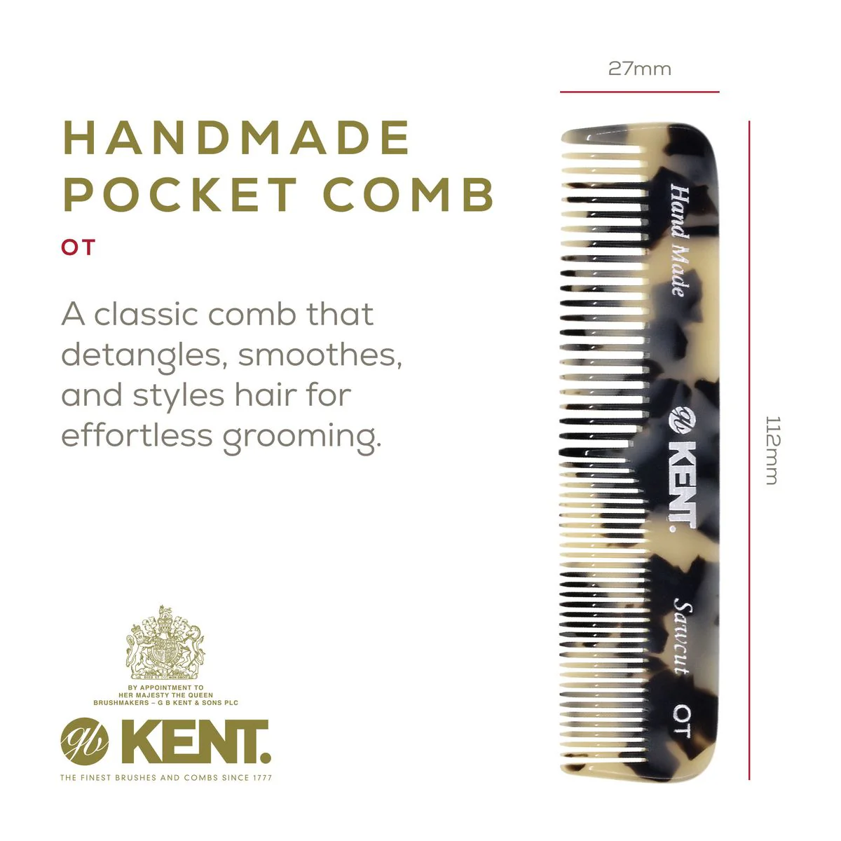 Kent OT Mixed Tooth Pocket Comb - Image 20