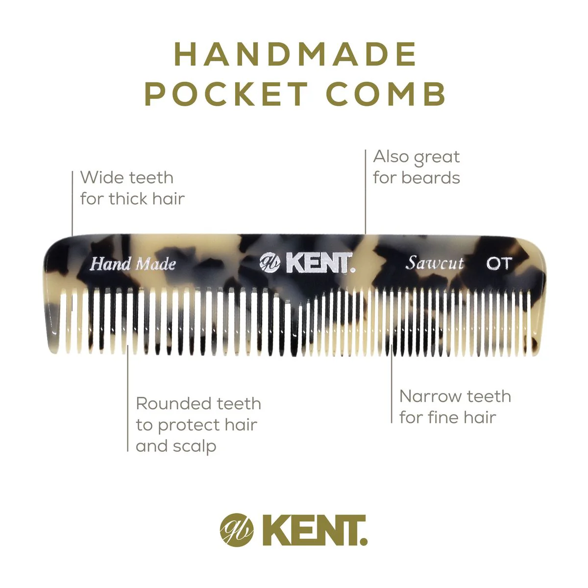 Kent OT Mixed Tooth Pocket Comb - Image 22