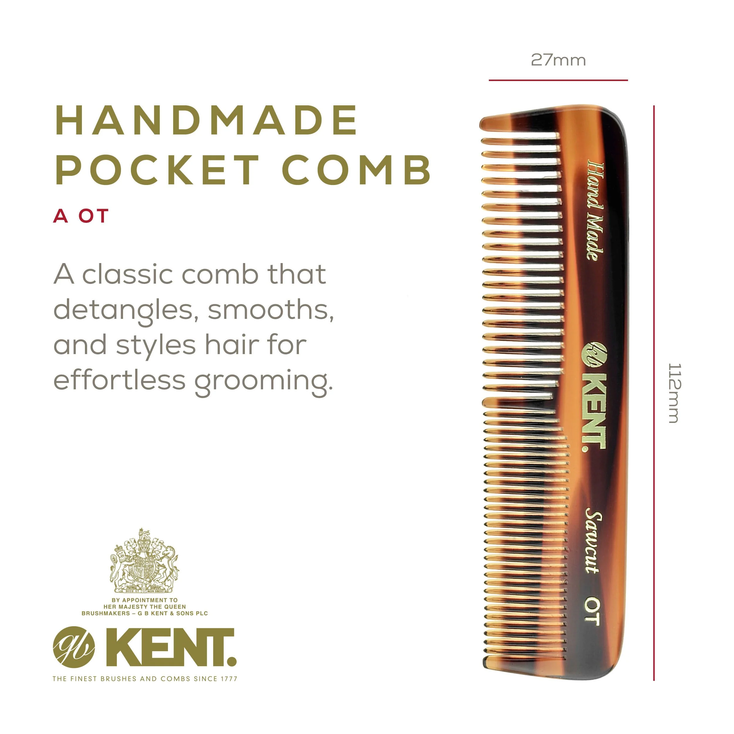 Kent OT Mixed Tooth Pocket Comb - Image 8