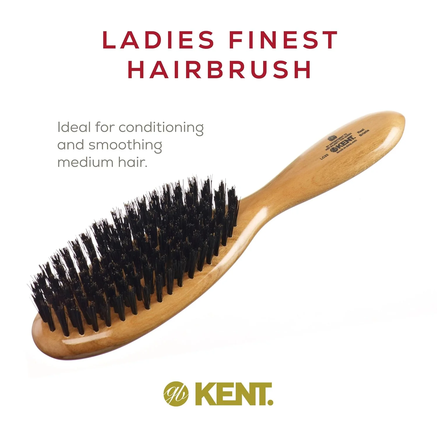 Kent LC22 Oval Cherrywood Ladies Brush - Image 3