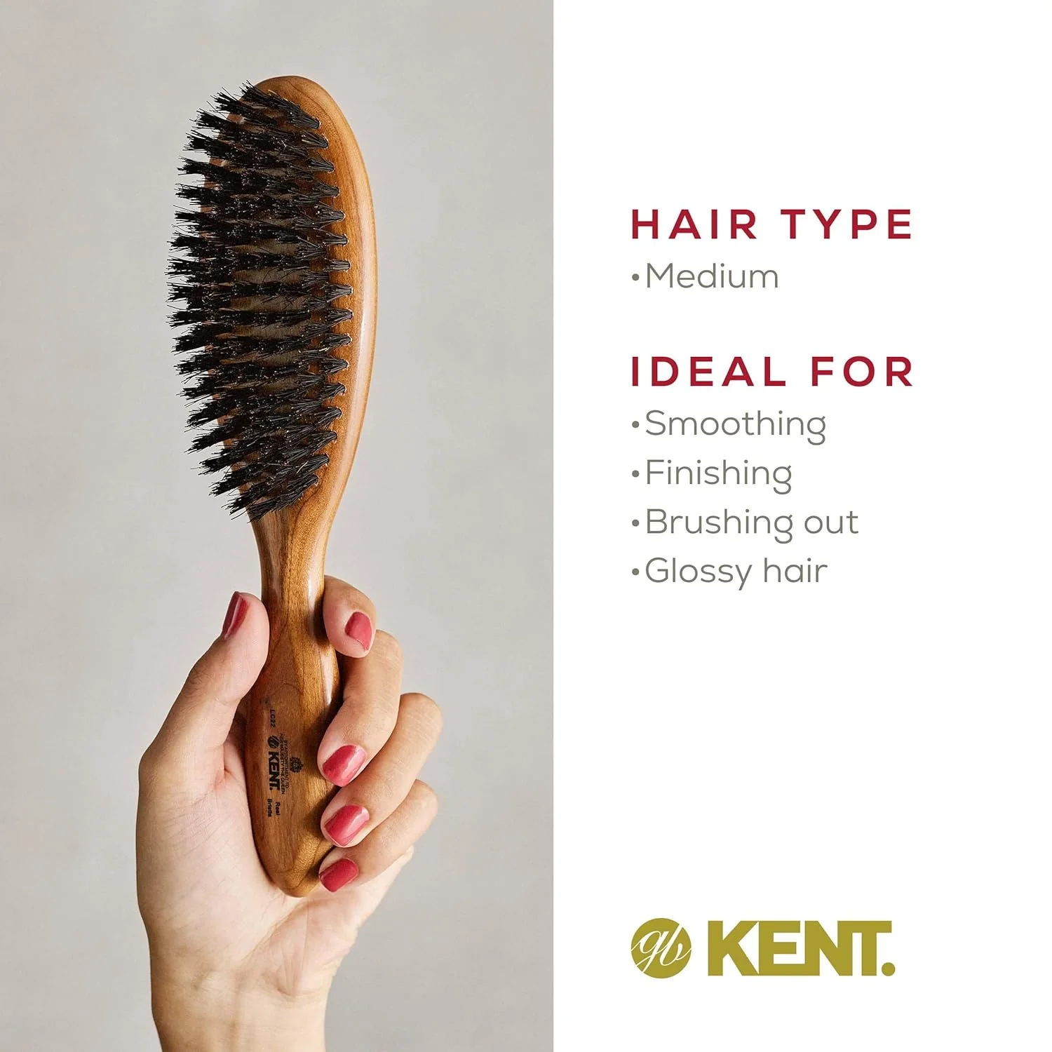 Kent LC22 Oval Cherrywood Ladies Brush - Image 6