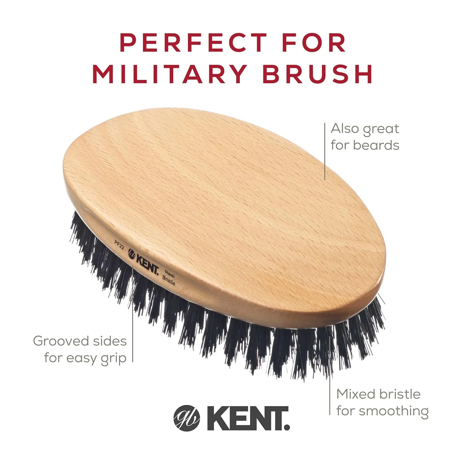 Kent PF22 Mens Military Oval Brush - Image 4