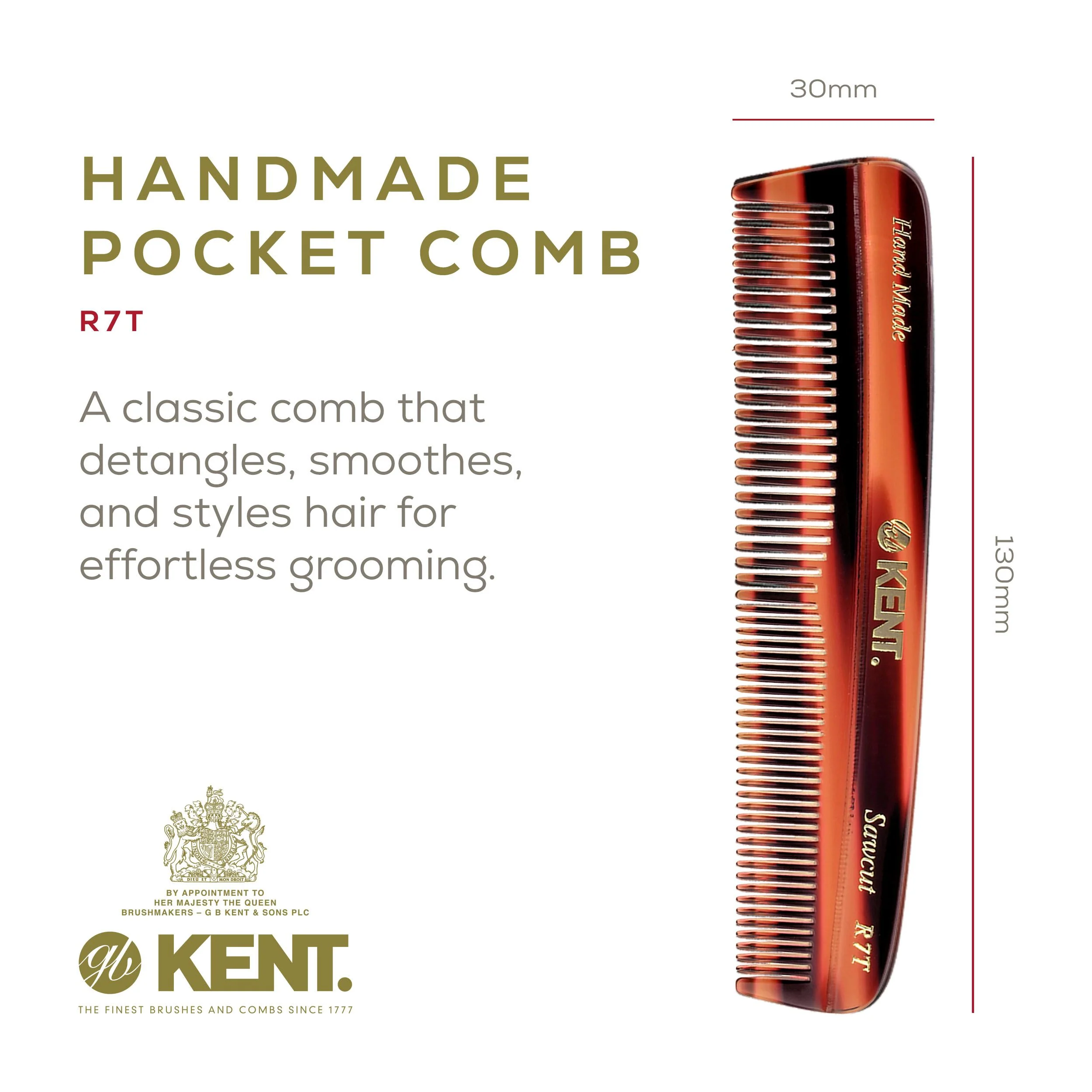 Kent R7T Mixed Tooth Pocket Comb - Image 13