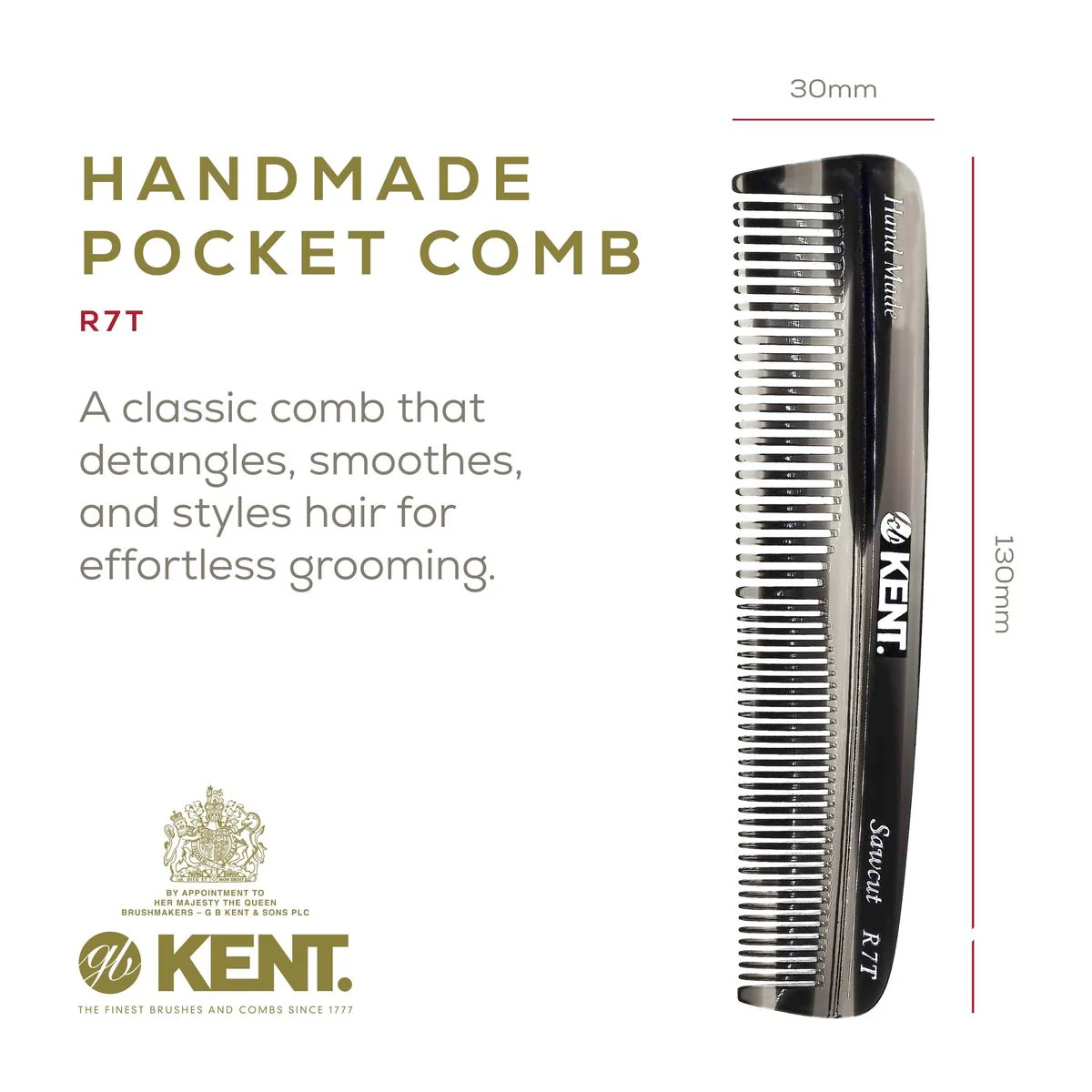 Kent R7T Mixed Tooth Pocket Comb - Image 19