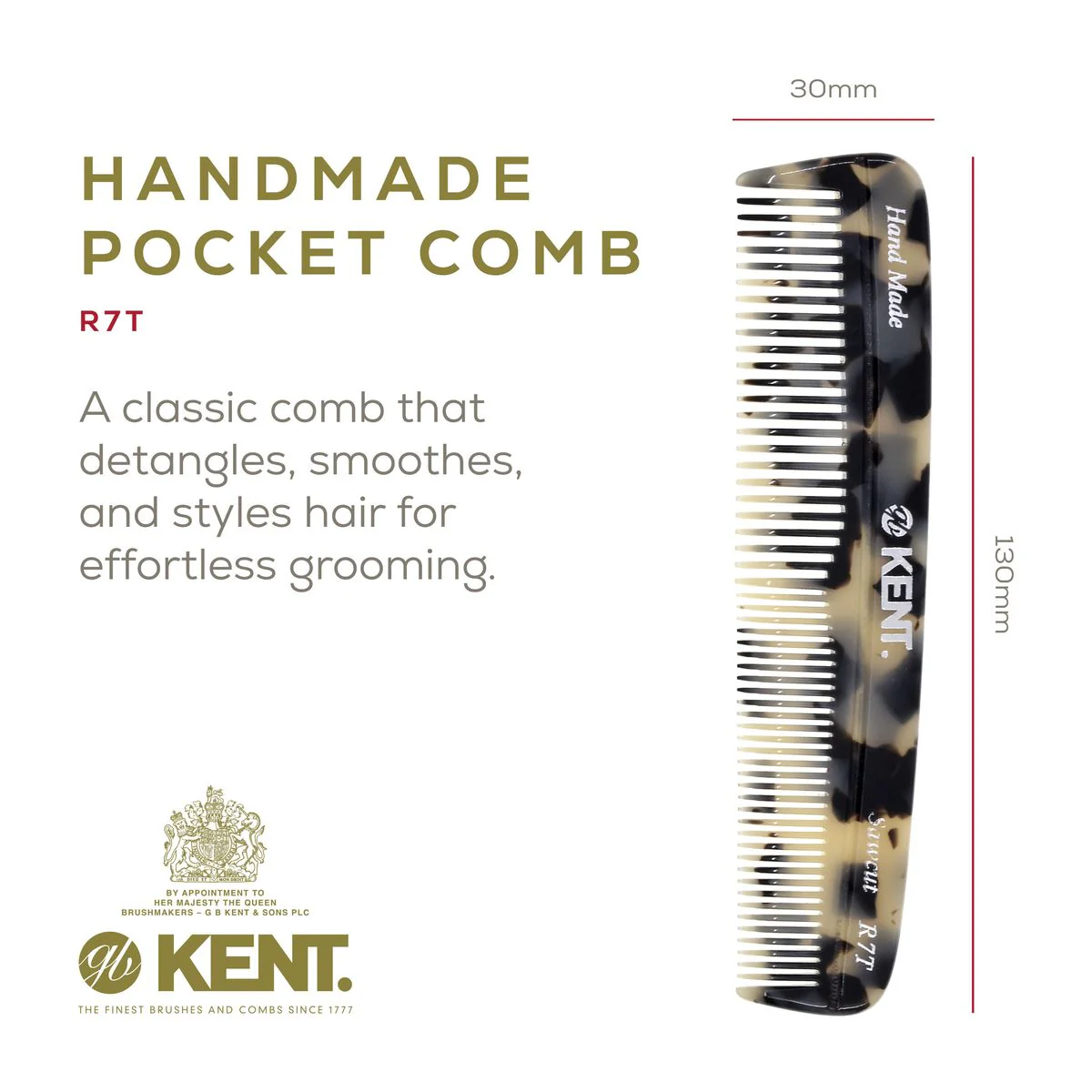 Kent R7T Mixed Tooth Pocket Comb - Image 25
