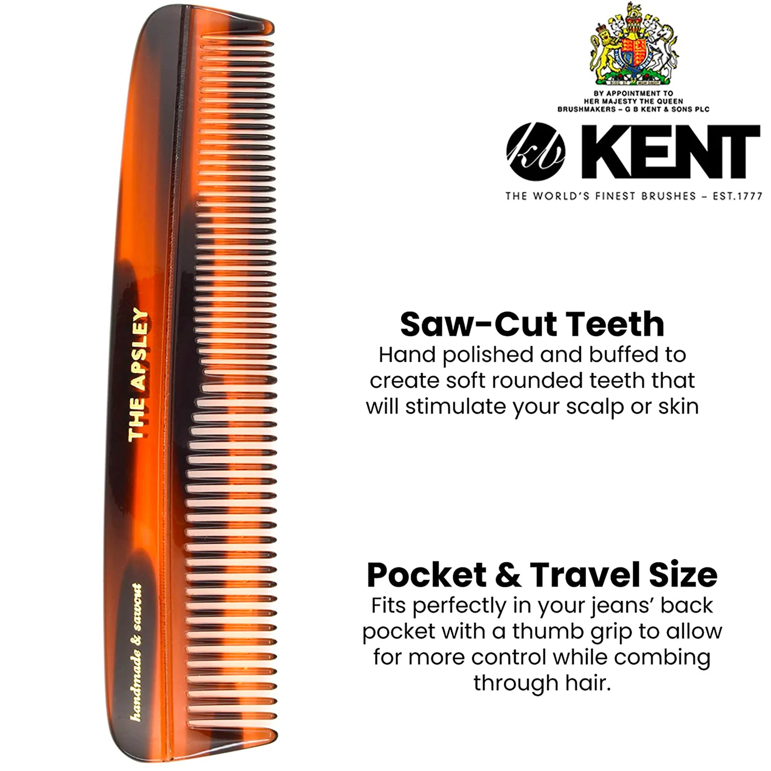 Kent R7T Mixed Tooth Pocket Comb - Image 5