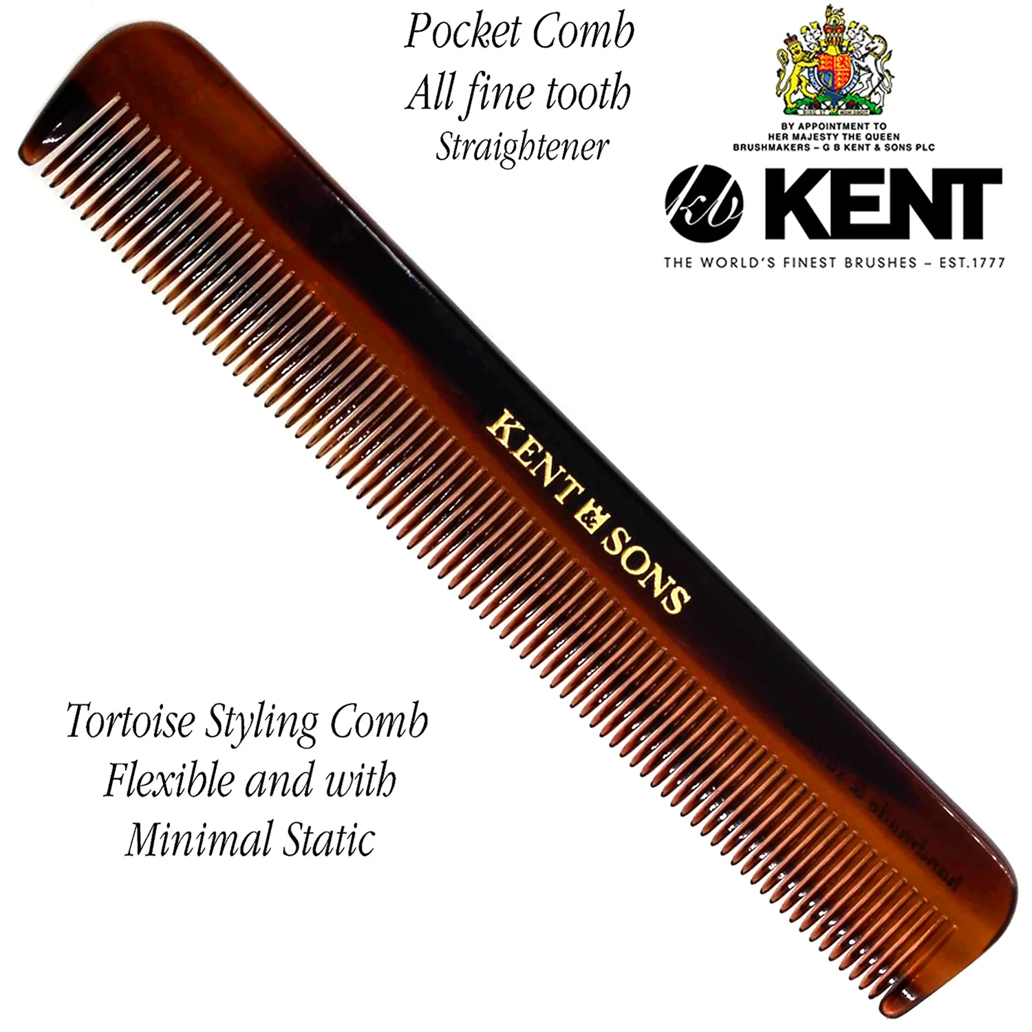 Kent Slim Jim Fine Tooth Pocket Comb - Image 2