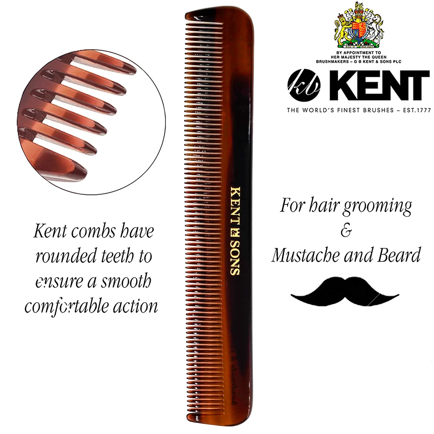 Kent Slim Jim Fine Tooth Pocket Comb - Image 4
