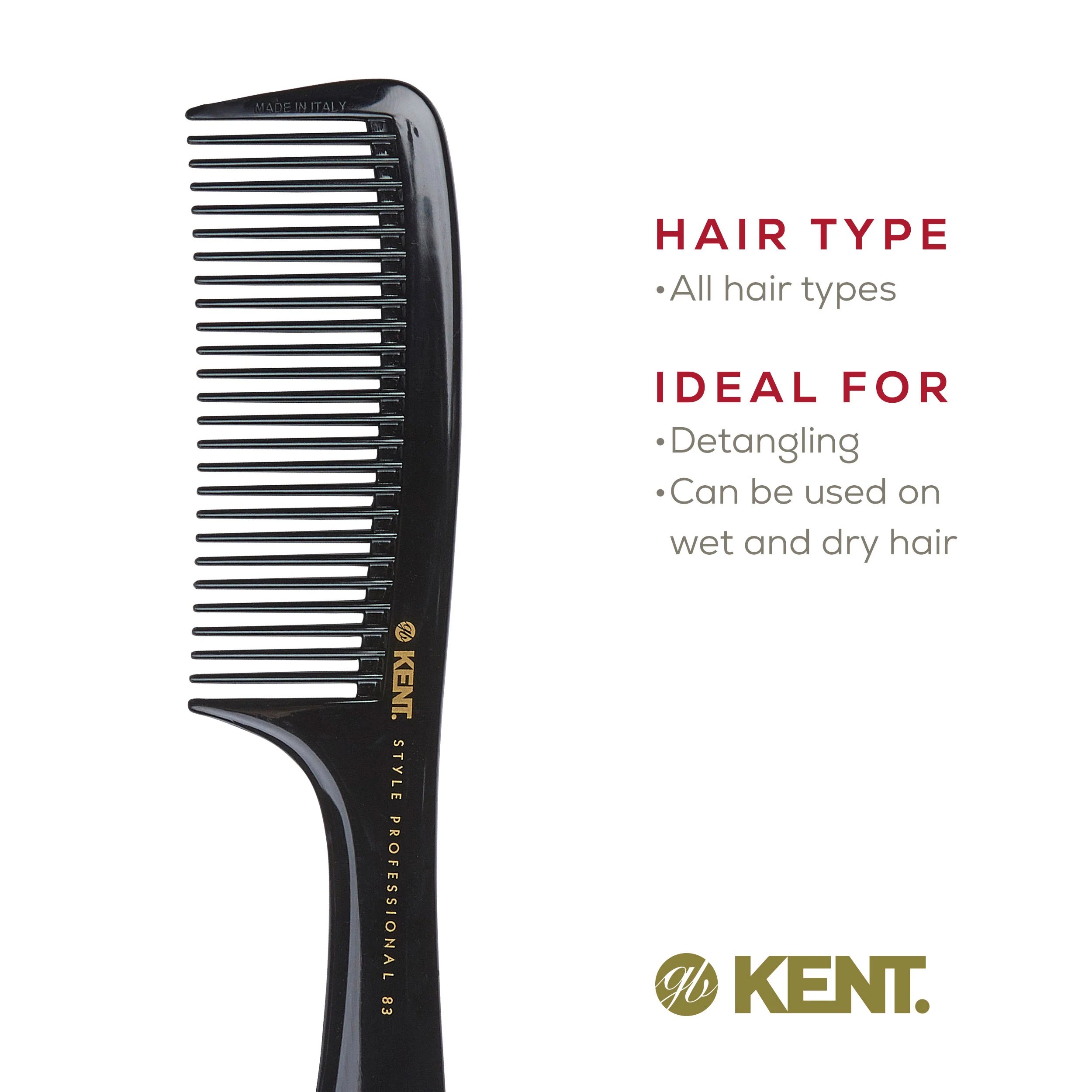 Kent SPC83 Pro Wide Tooth Detangling Comb - Image 6