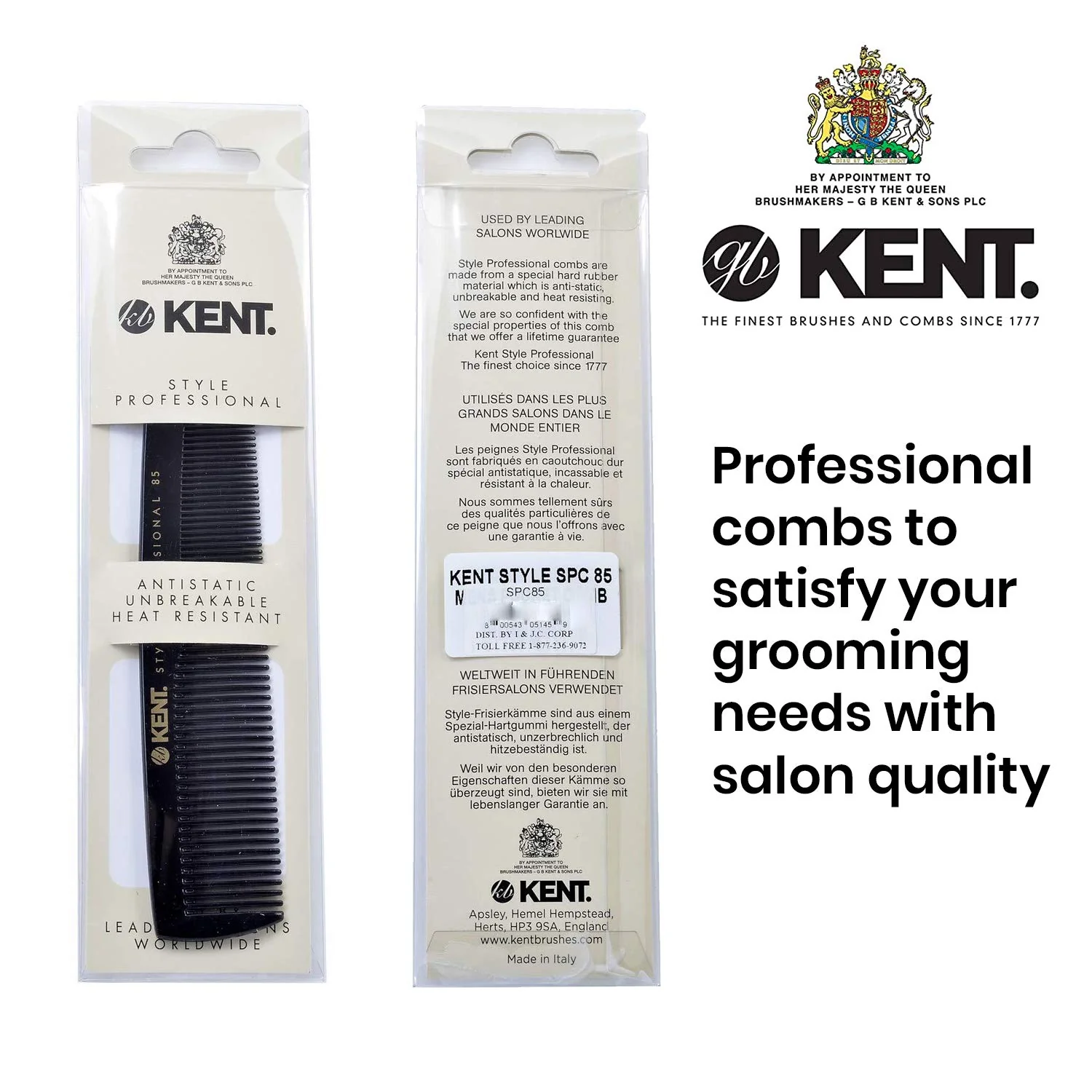 Kent SPC85 Pro Fine + Wide Tooth Travel Comb - Image 4
