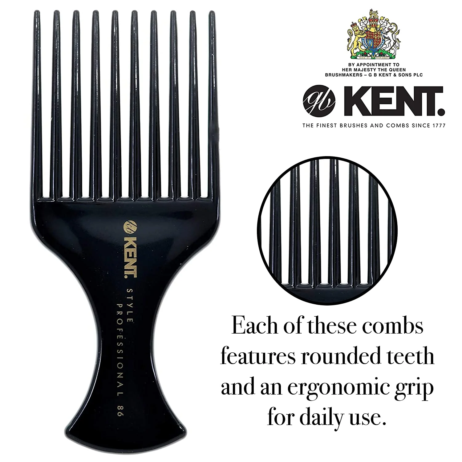 Kent SPC86 Pro Afro Pick Comb - Image 2