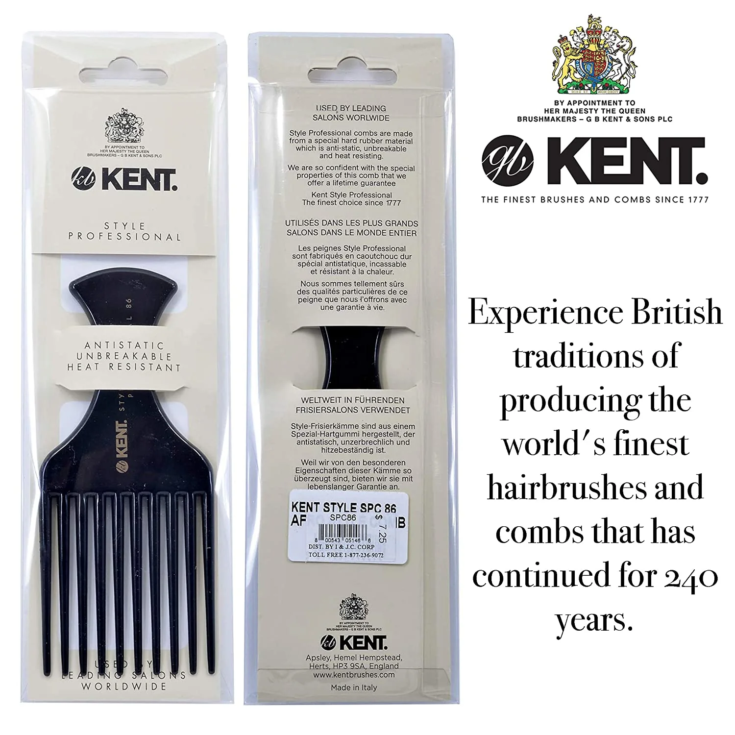 Kent SPC86 Pro Afro Pick Comb - Image 4