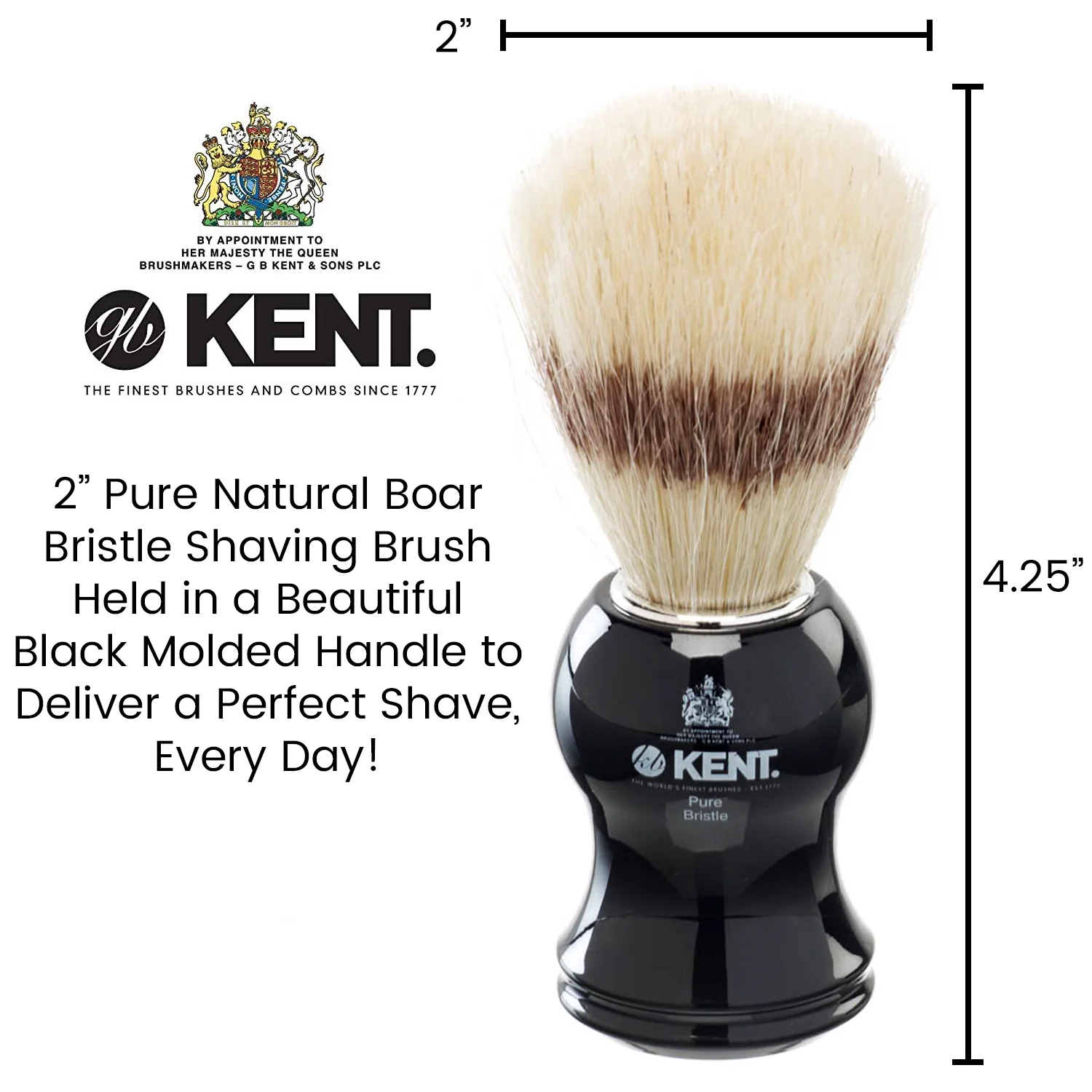 Kent VS60 Natural Boar Bristle Shaving Brush - Image 2