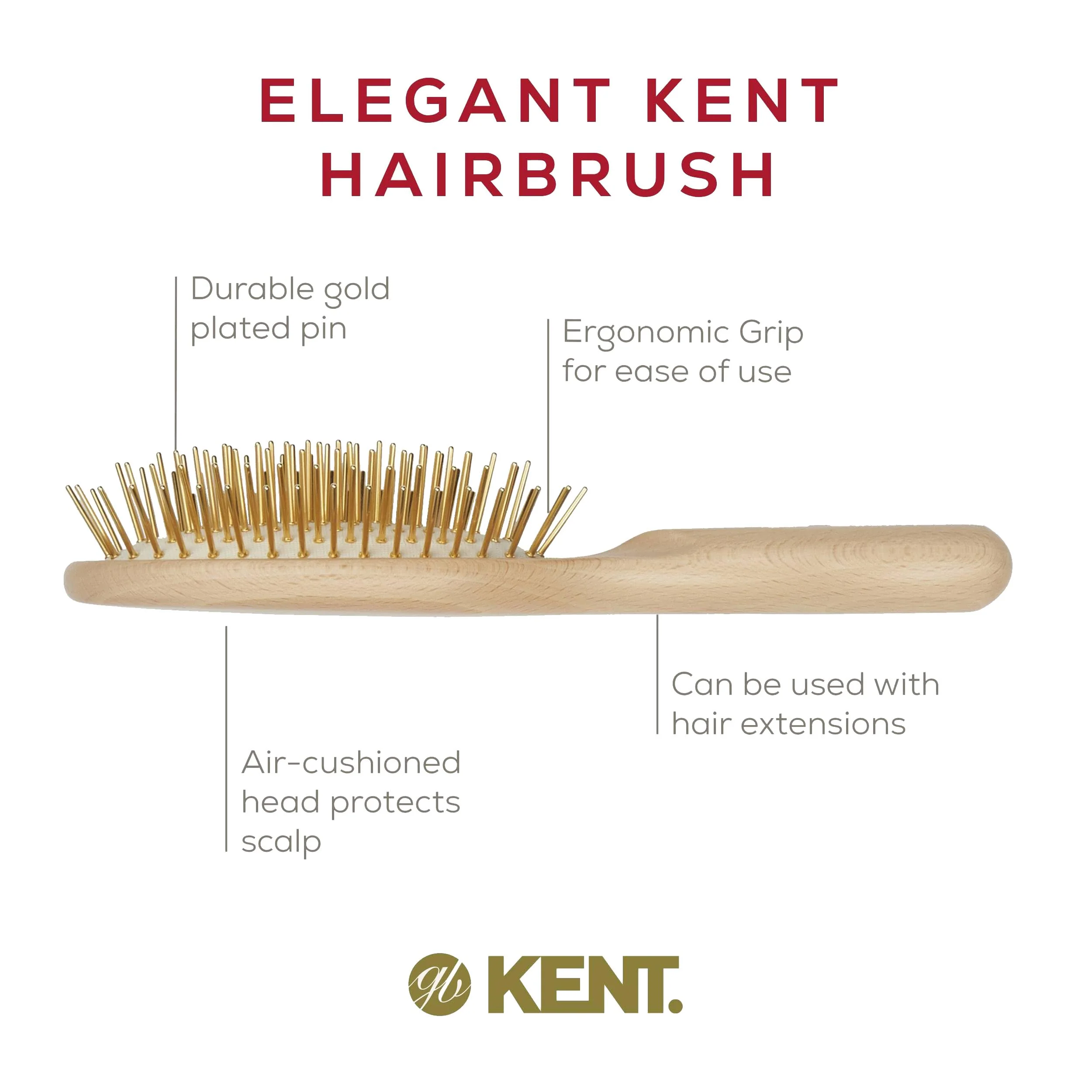 Kent ZZ Gold Plated Pin Detangling Brush — Limited Edition - Image 5
