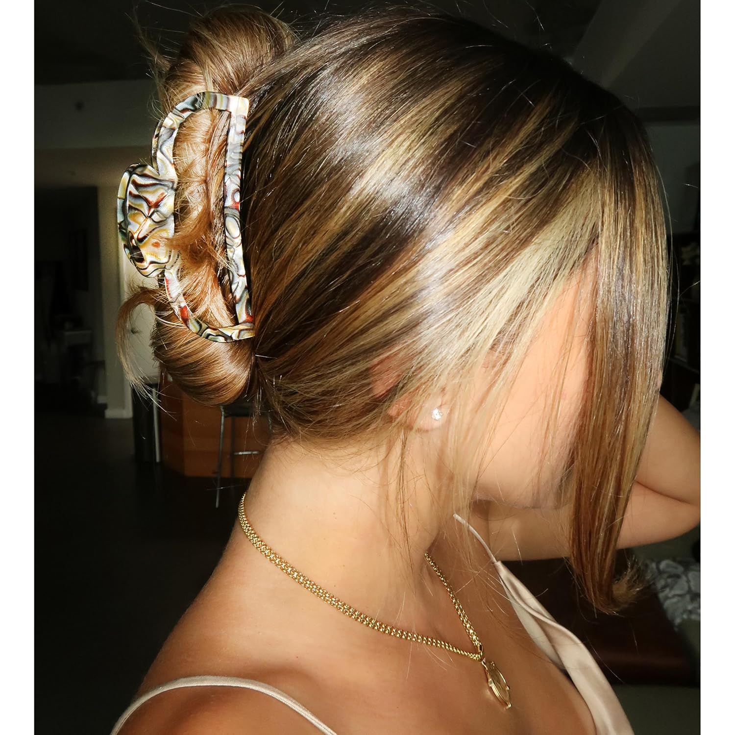 Large Cutout Volume Handmade Hair Clip 4.25" - Image 4