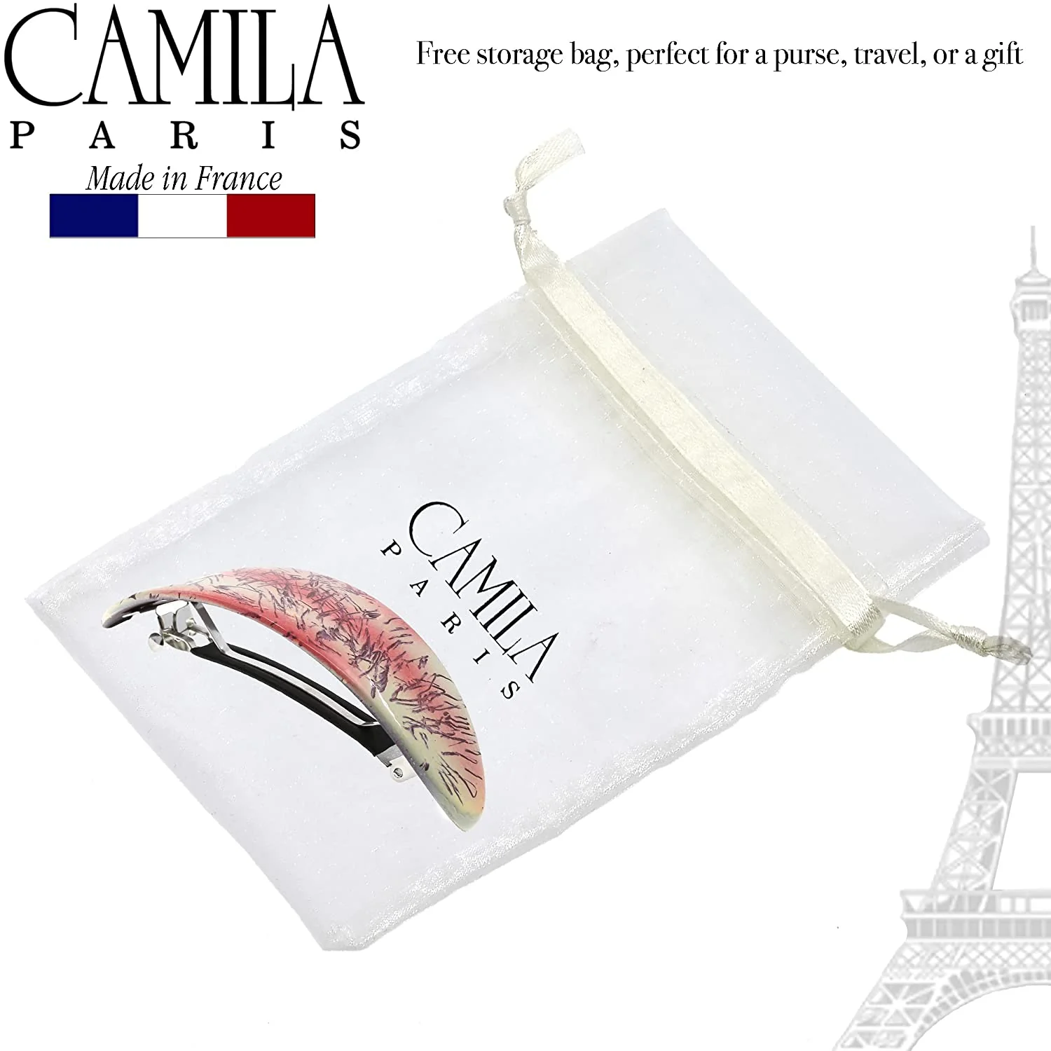 Camila Paris Large Hand Painted Oval No-Slip Barrette - Image 12
