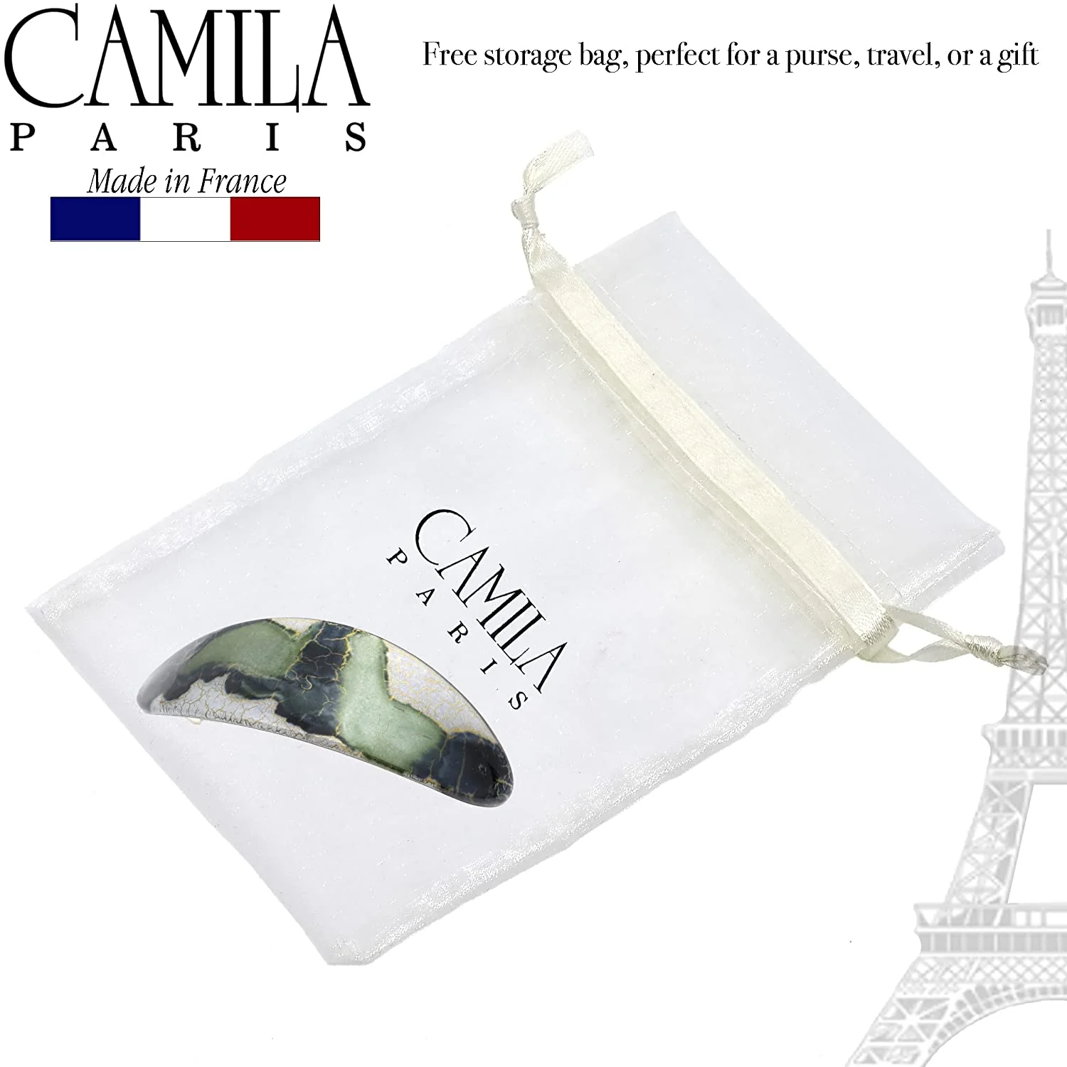 Camila Paris Large Hand Painted Oval No-Slip Barrette - Image 16