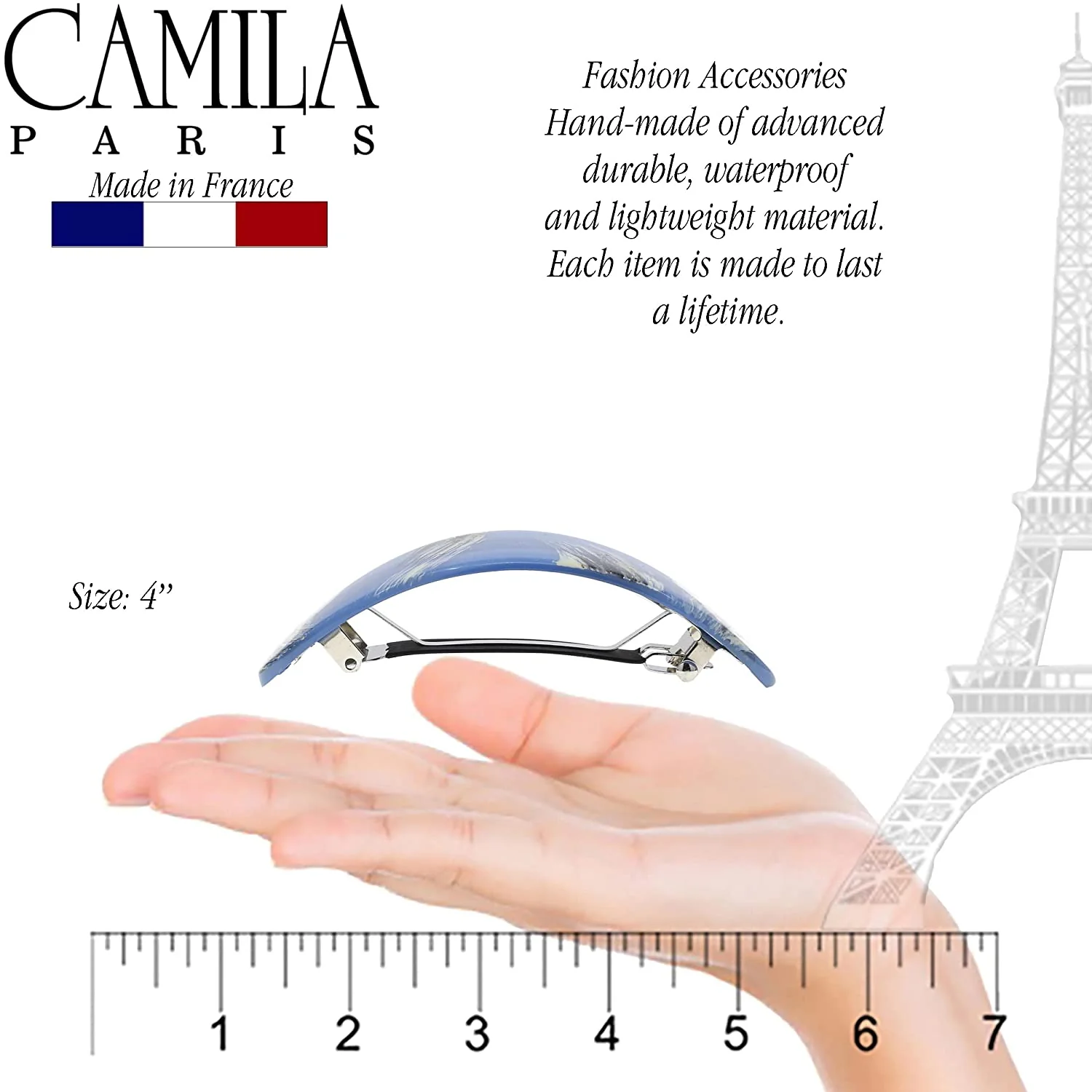 Camila Paris Large Hand Painted Oval No-Slip Barrette - Image 18