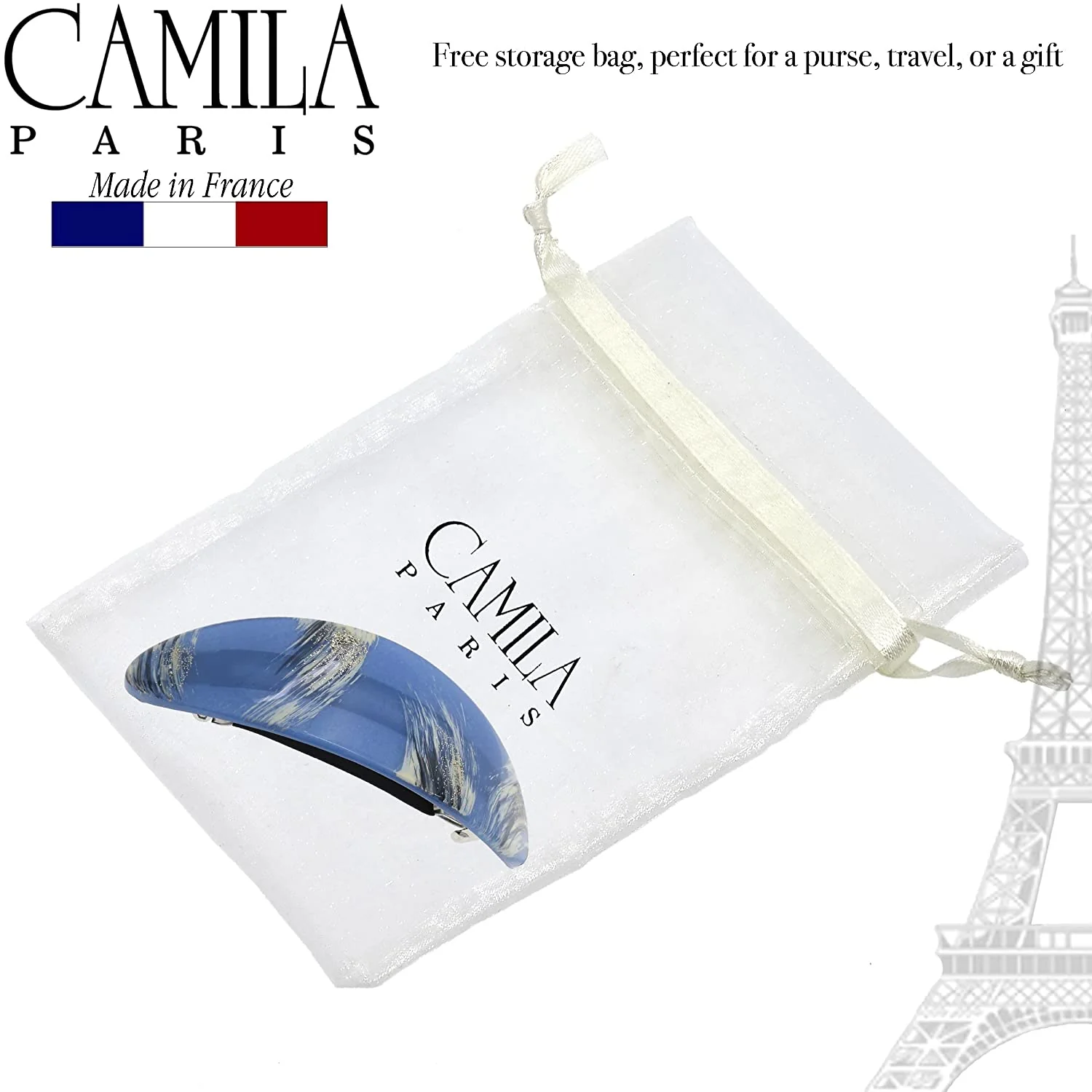 Camila Paris Large Hand Painted Oval No-Slip Barrette - Image 20
