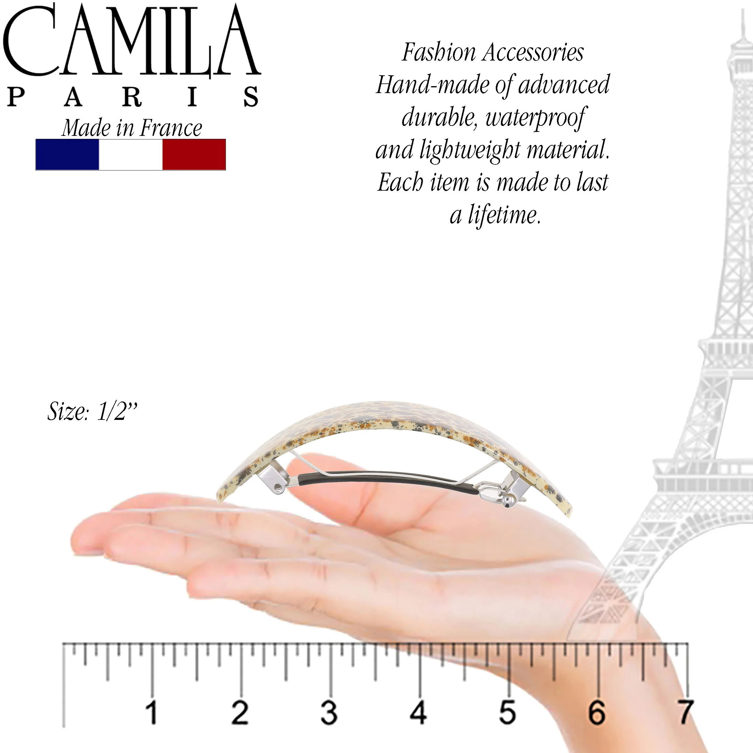Camila Paris Large Hand Painted Oval No-Slip Barrette - Image 22