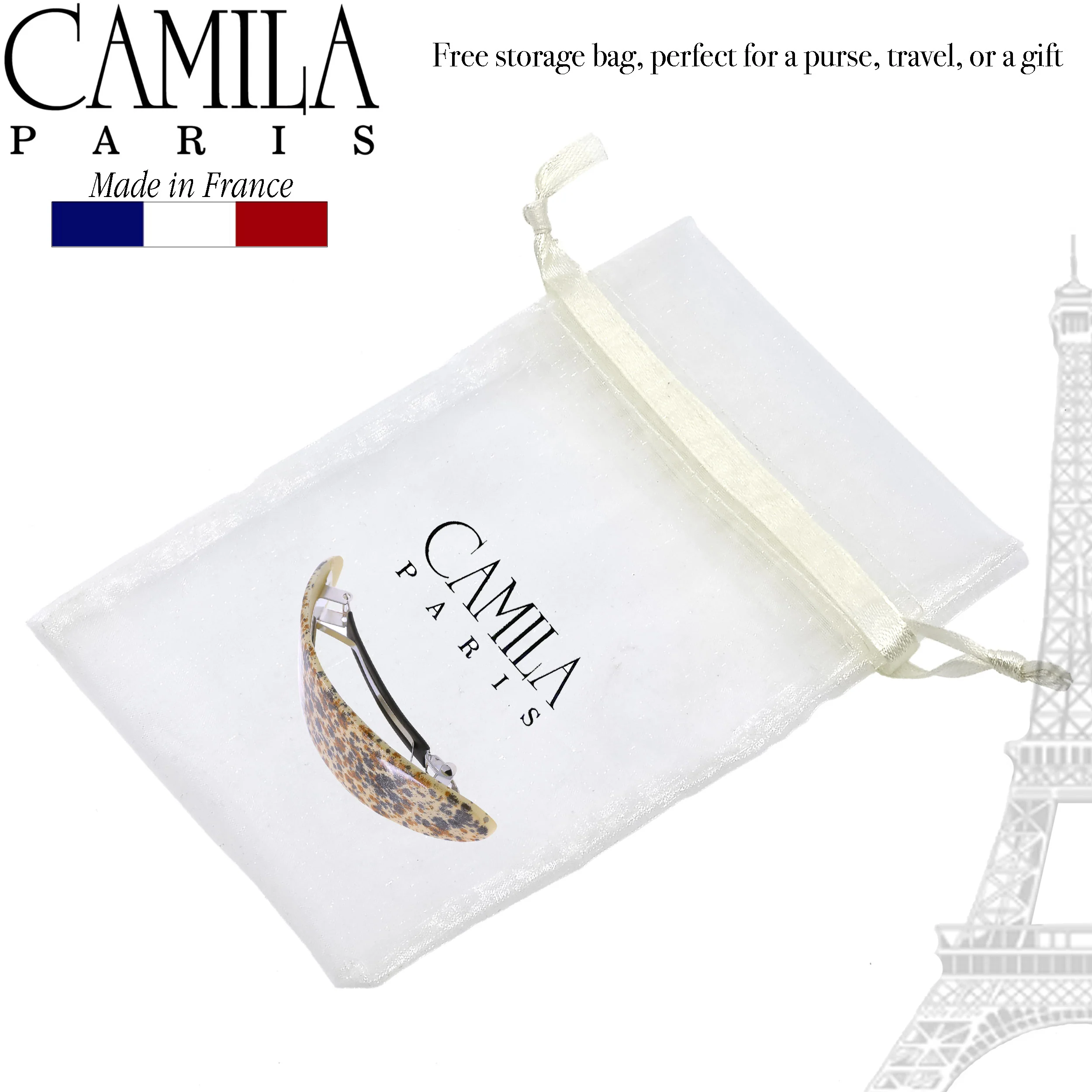 Camila Paris Large Hand Painted Oval No-Slip Barrette - Image 24