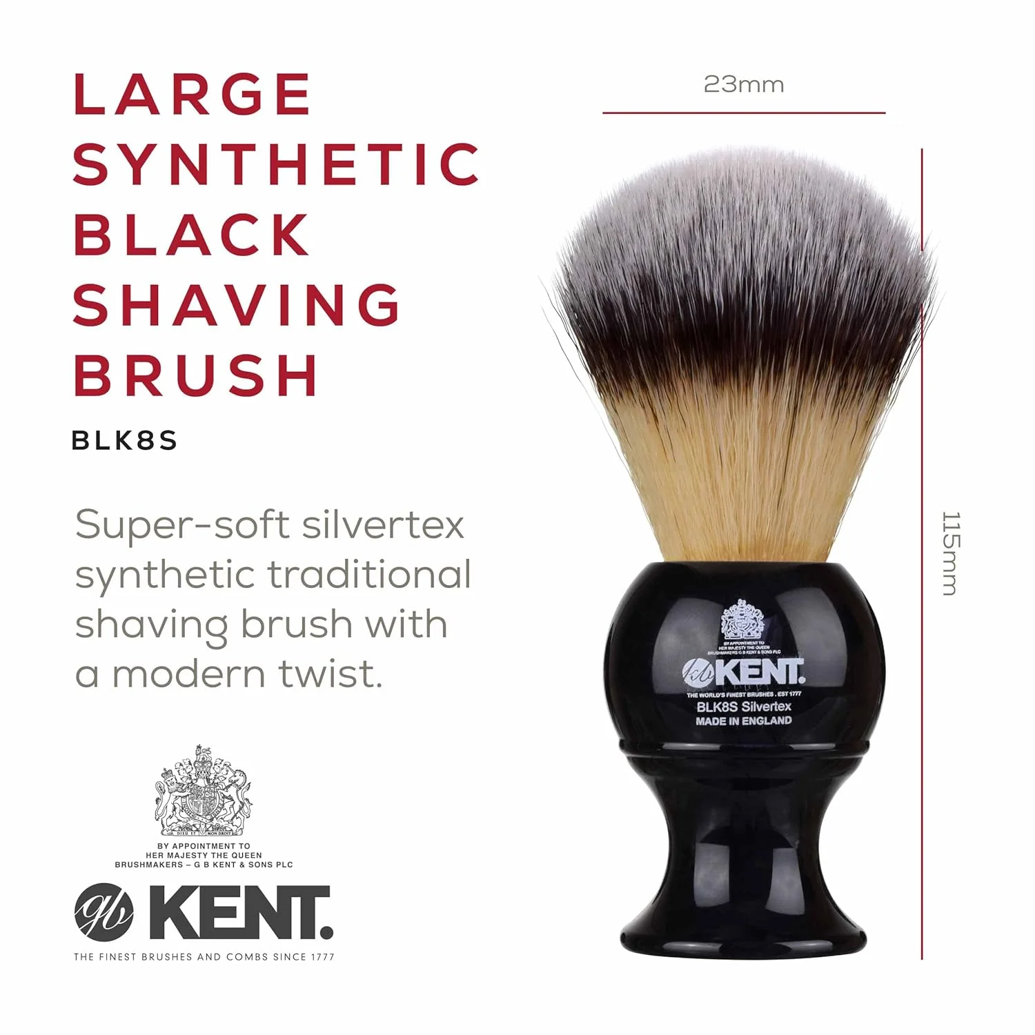 Kent BLK8S Silvertex Shaving Brush - Image 2