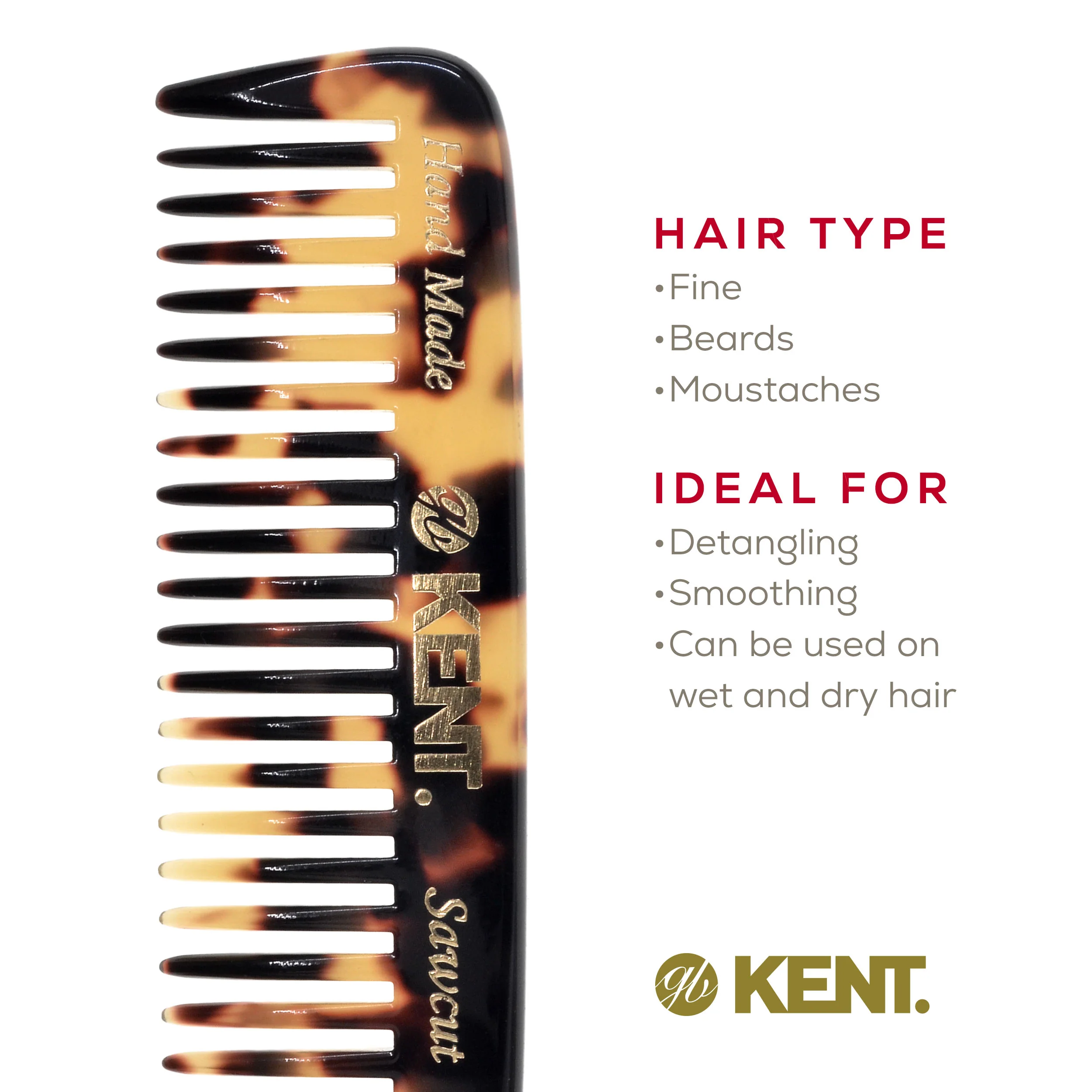 Mini Wide Tooth Detangling Beard Comb - Image 12