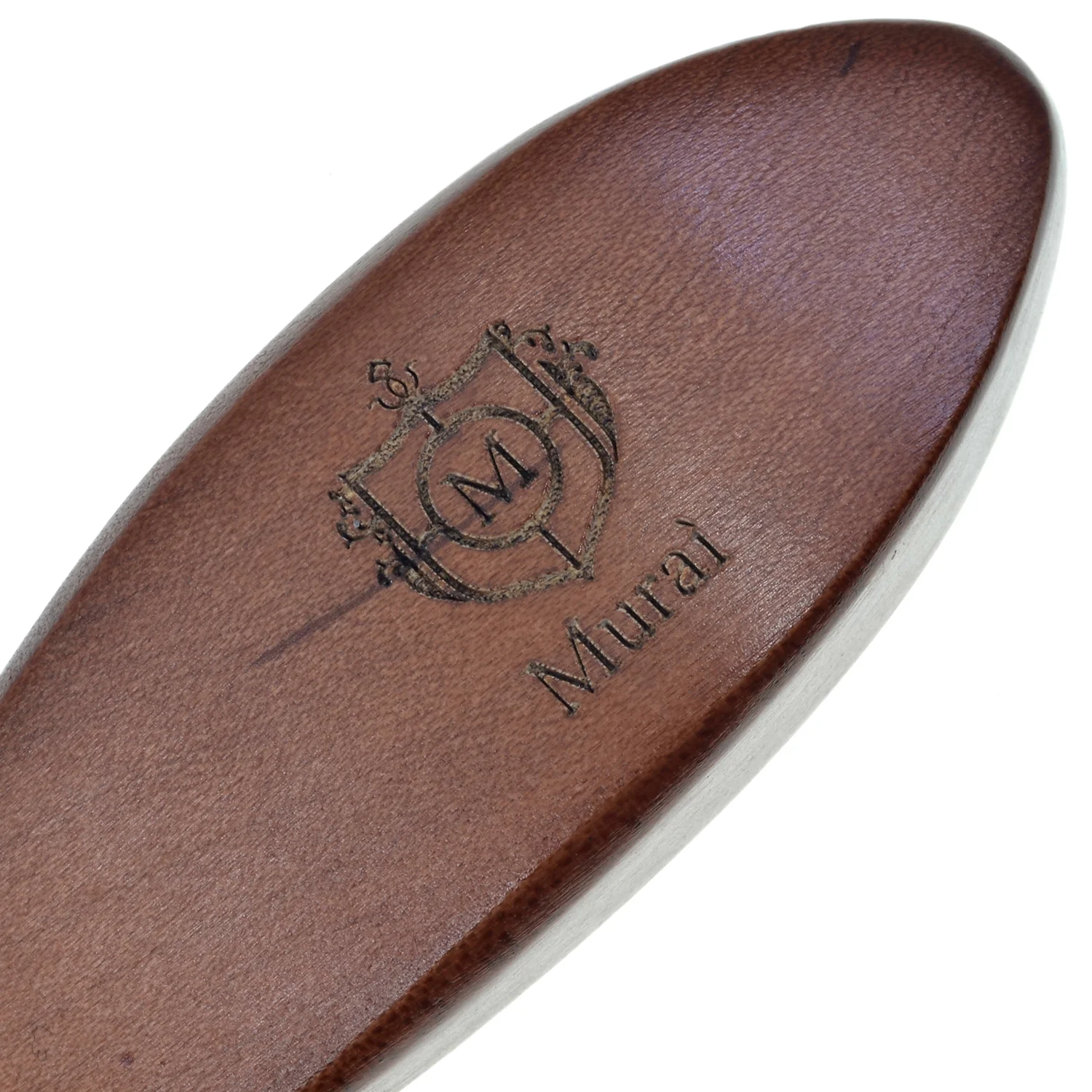 Murai Boar Bristle Oval Cherrywood Facial Hair Brush - Image 3