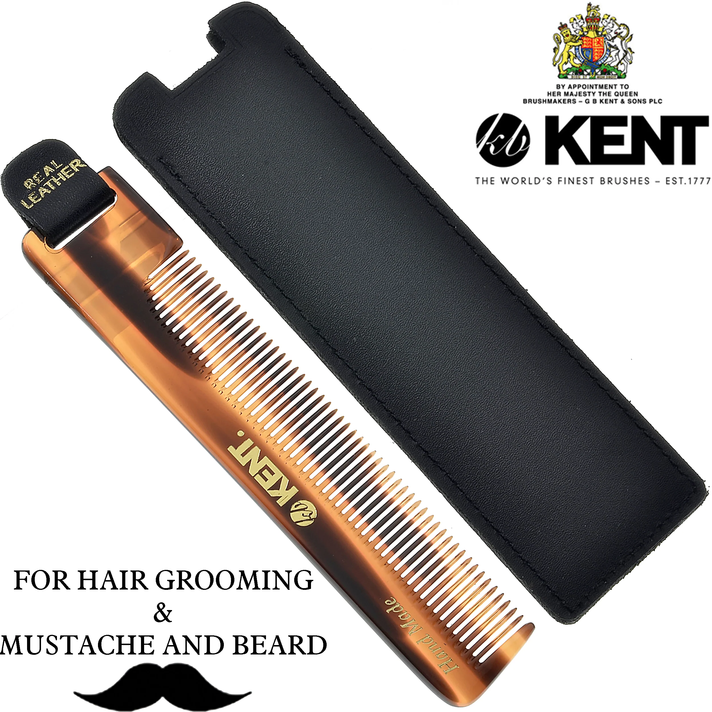 Kent NU22 Fine Comb with Leather Case - Image 3