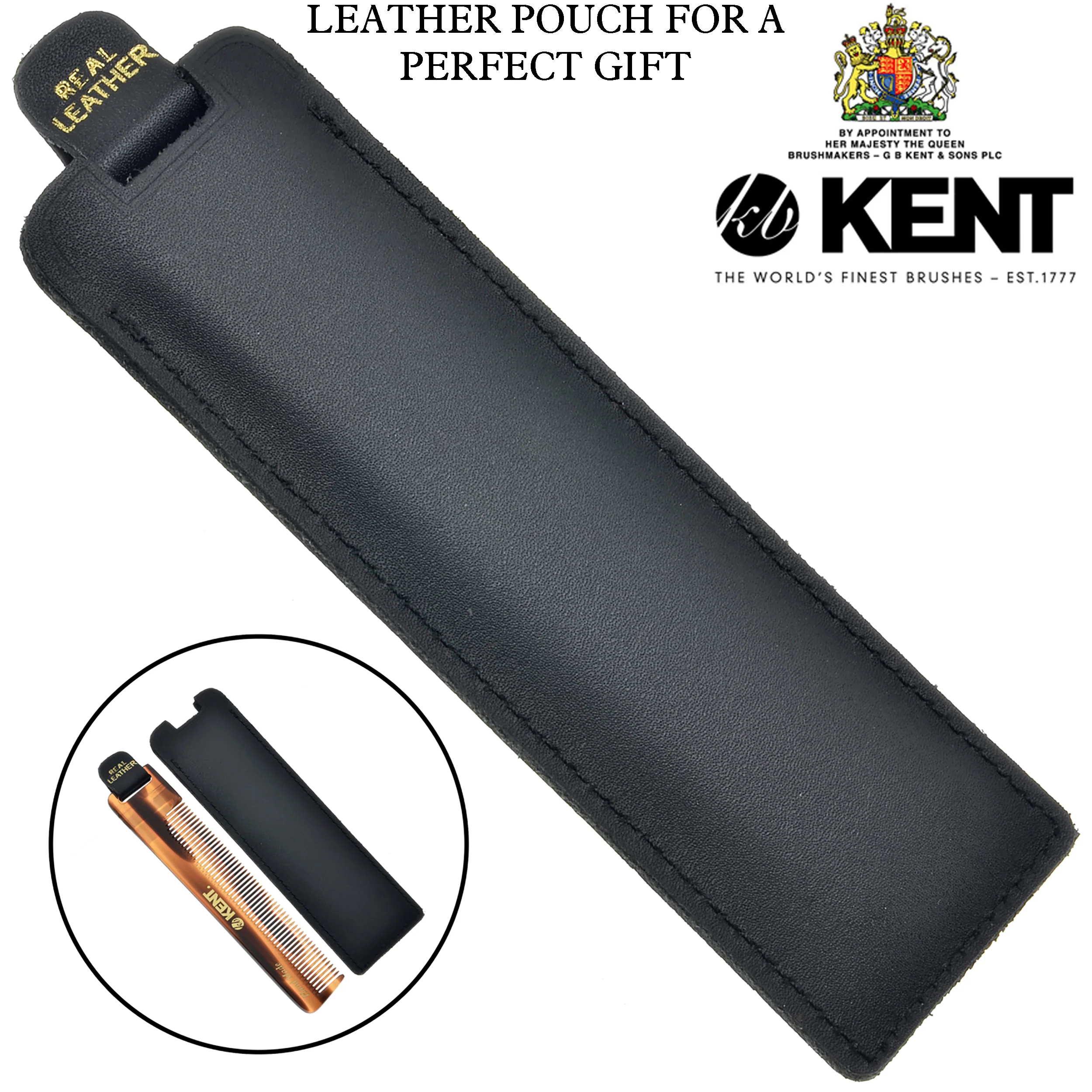 Kent NU22 Fine Comb with Leather Case - Image 5