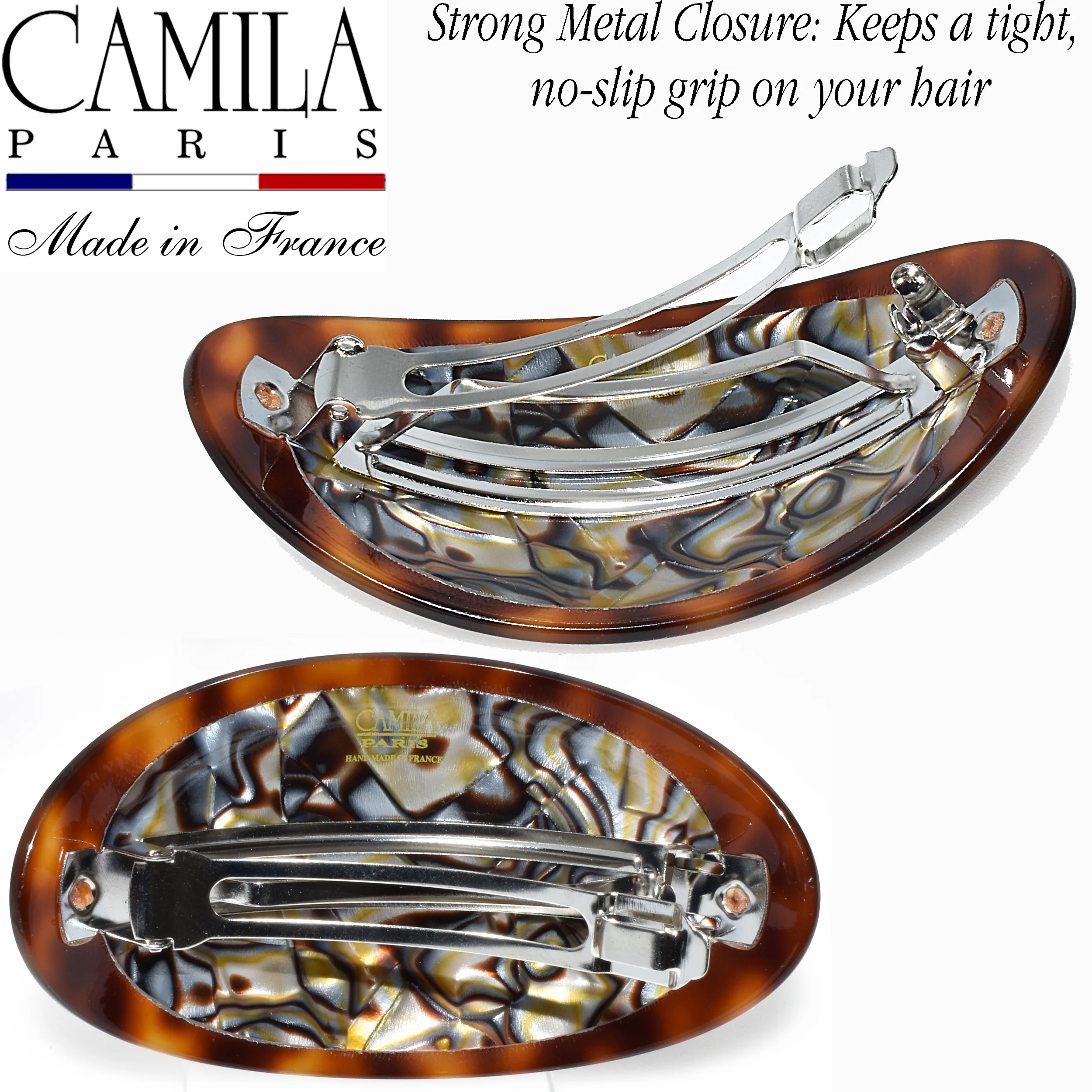 Camila Paris Oval Dual-Tone Handmade Barrette - Image 12