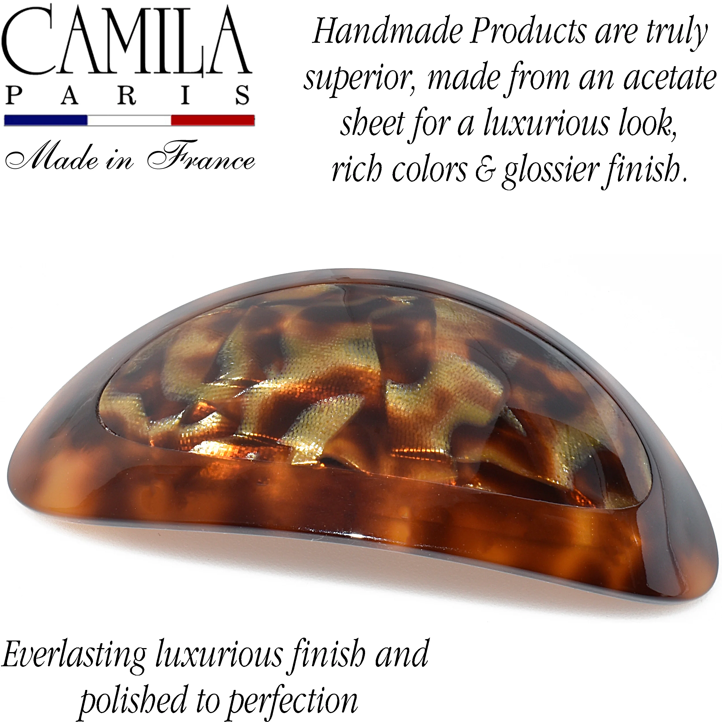Camila Paris Oval Dual-Tone Handmade Barrette - Image 3