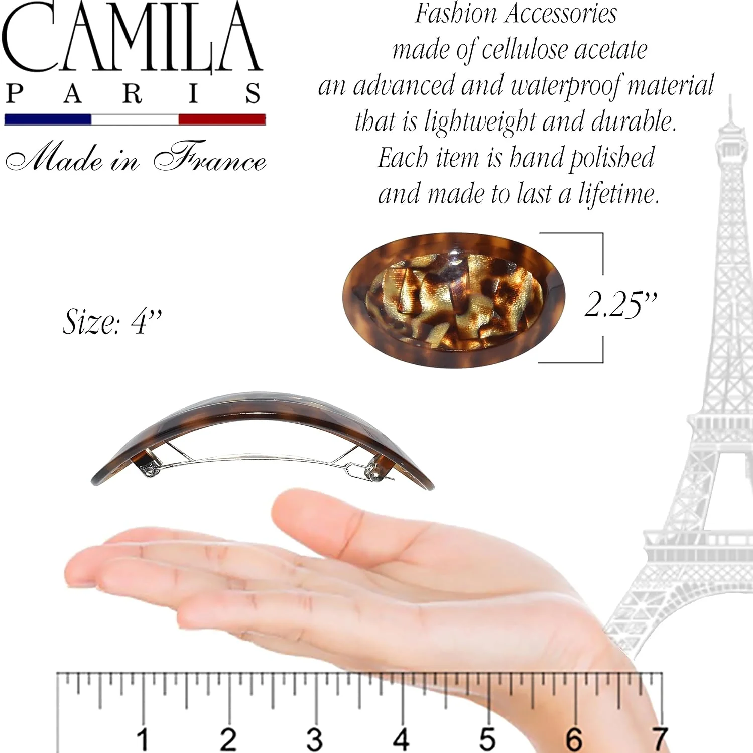 Camila Paris Oval Dual-Tone Handmade Barrette - Image 5