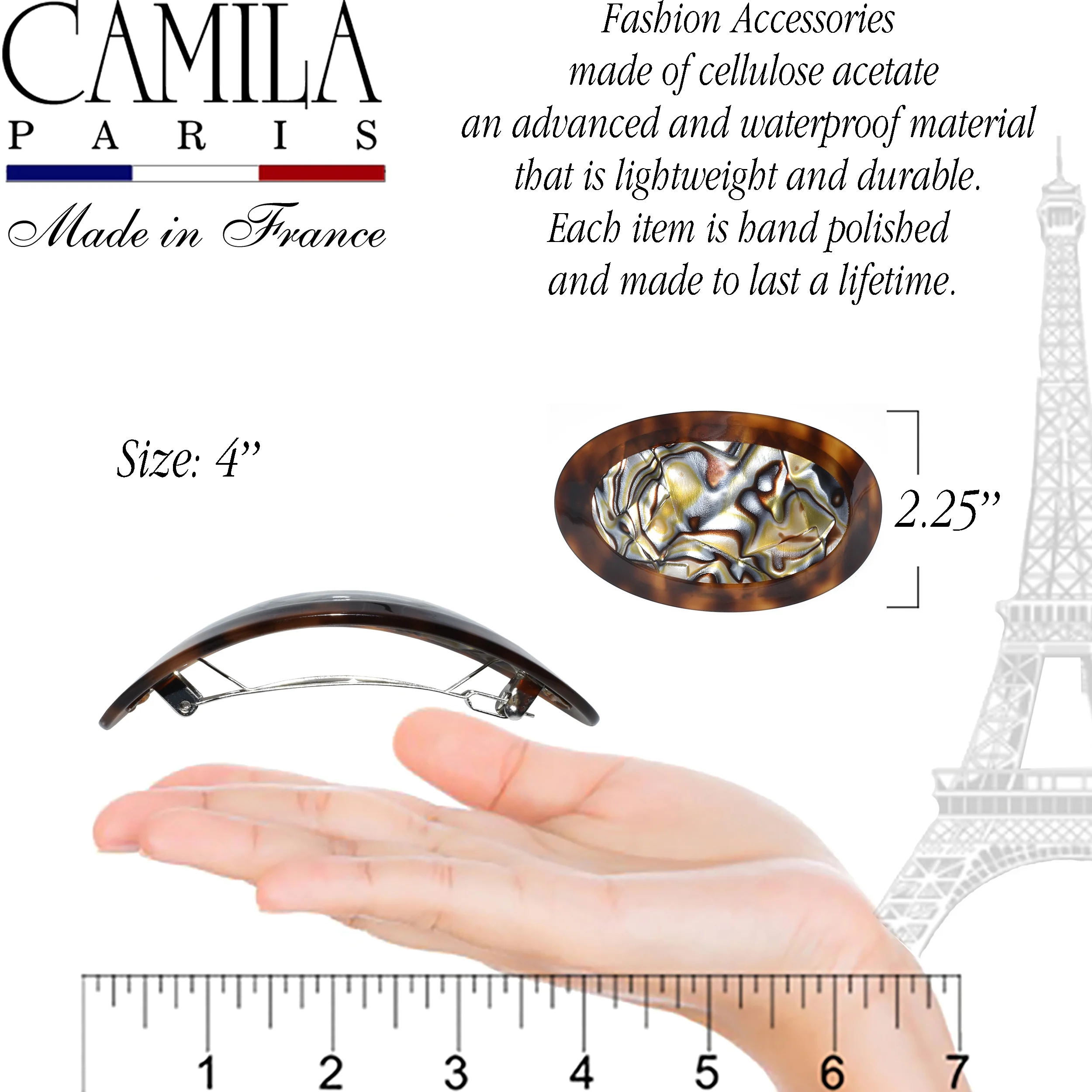 Camila Paris Oval Dual-Tone Handmade Barrette - Image 9