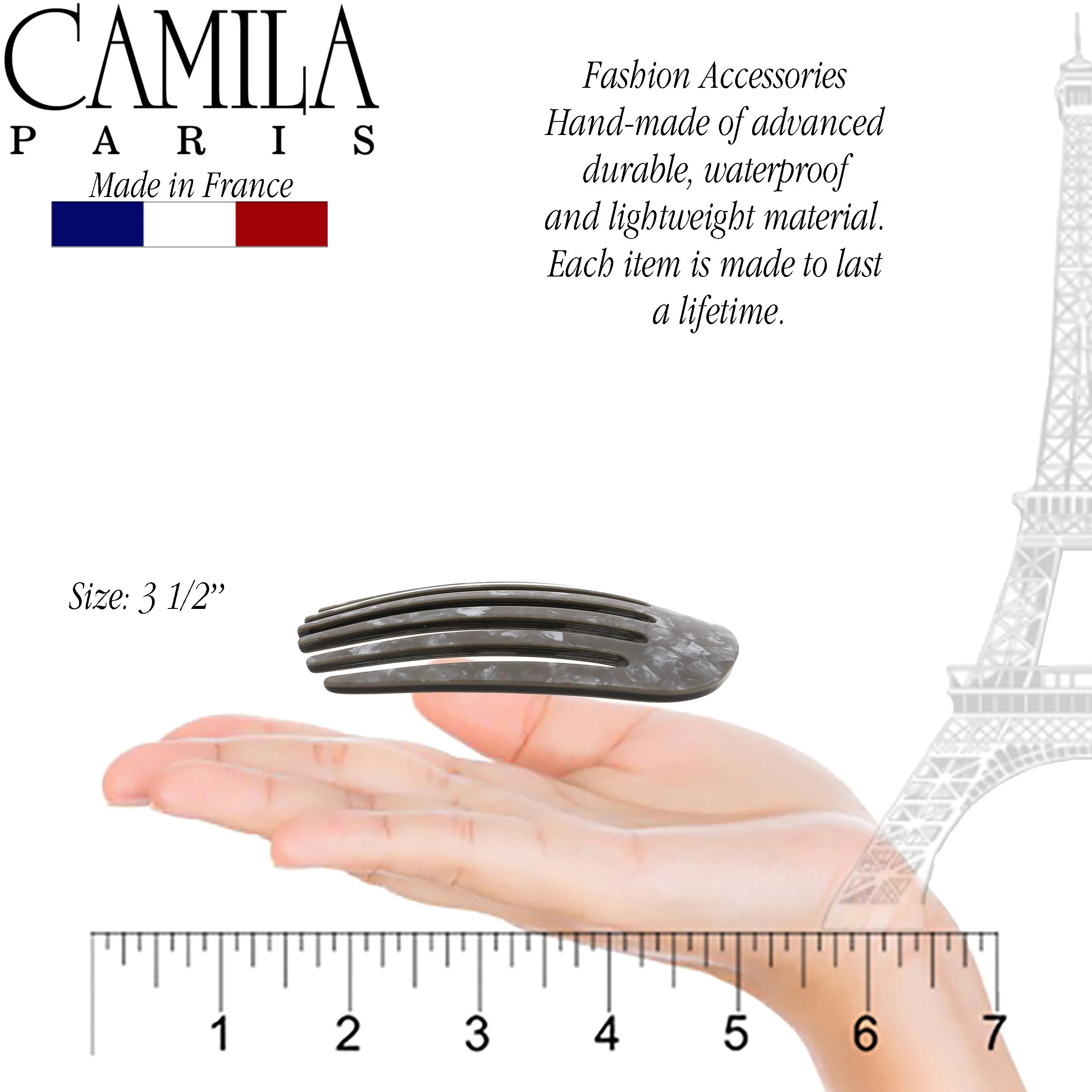 Camila Paris Round Classic 7-Tooth Side Comb - Image 10