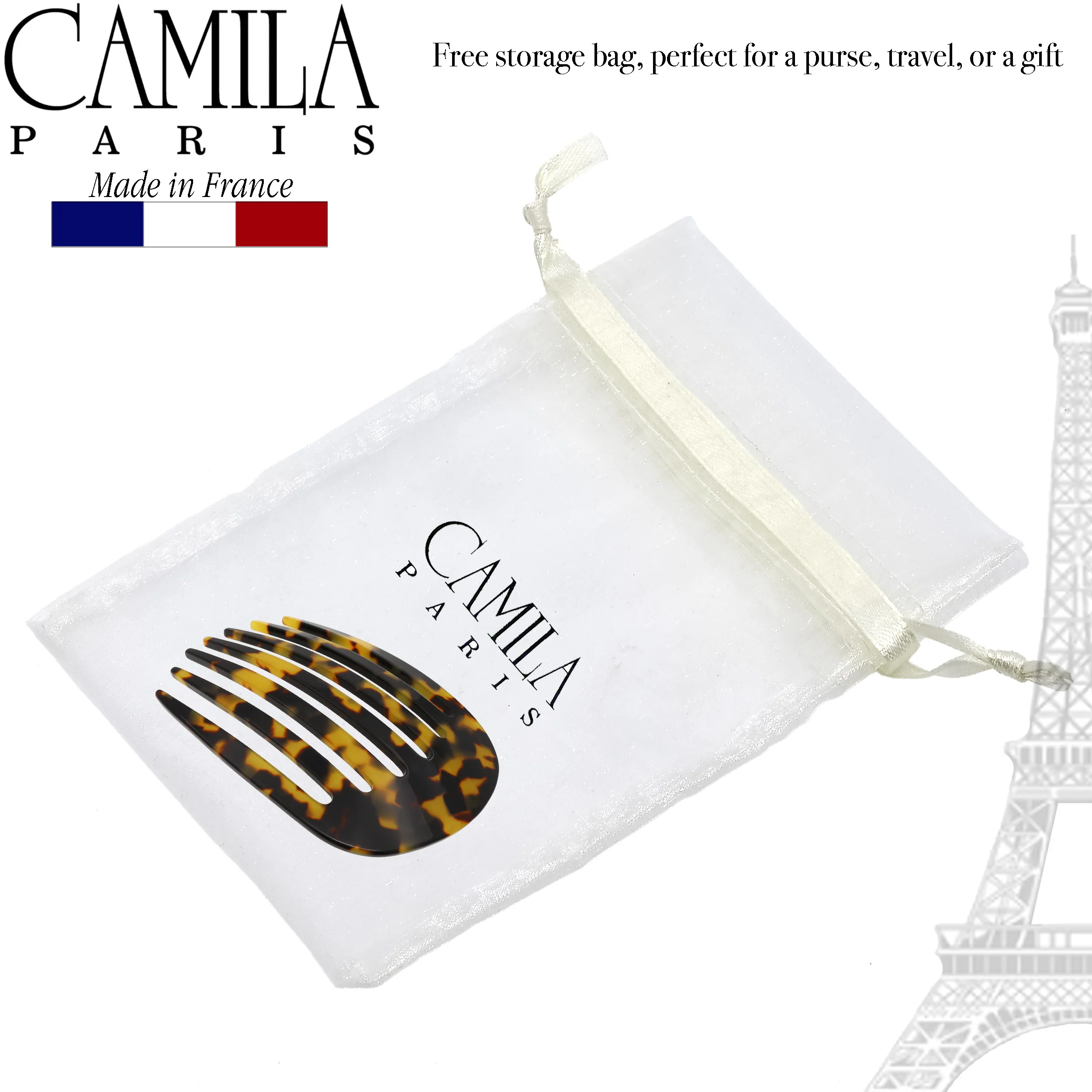 Camila Paris Round Classic 7-Tooth Side Comb - Image 3