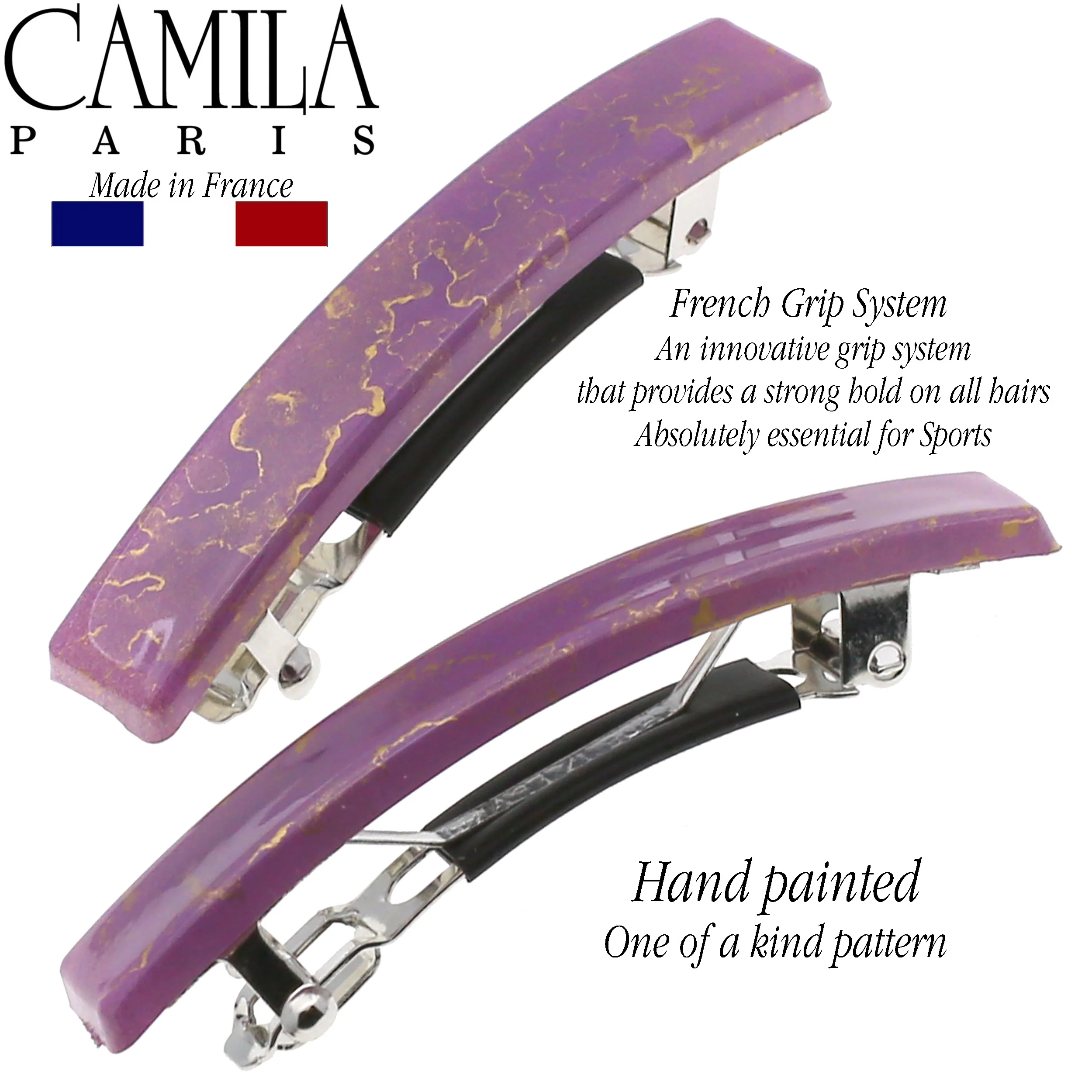 Camila Paris Skinny Rectangle No-Slip Barrette 2-Pack - Image 3