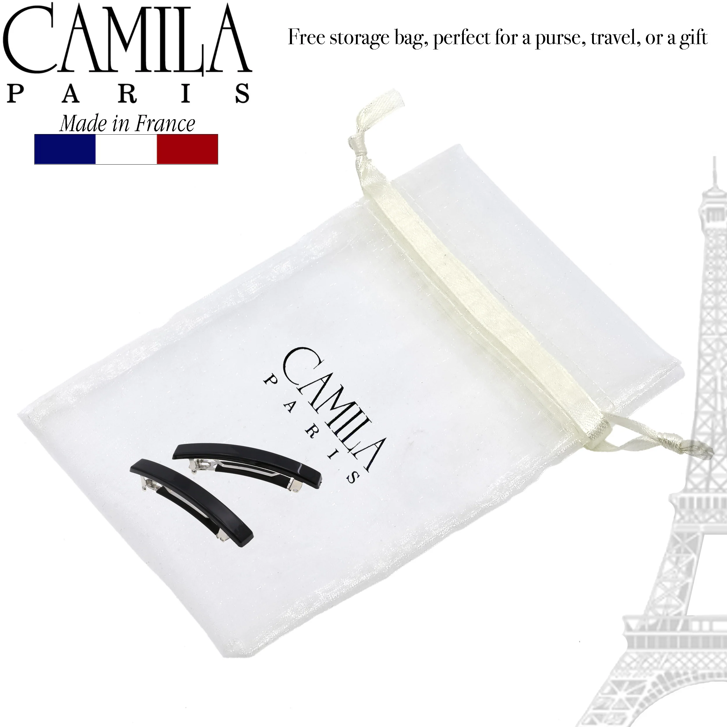 Camila Paris Skinny Rectangle No-Slip Barrette 2-Pack - Image 32