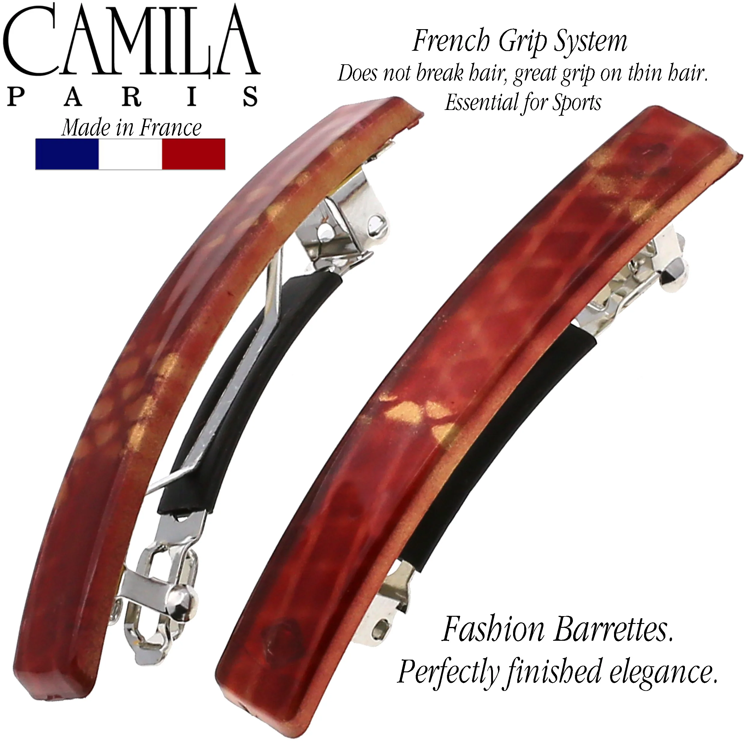 Camila Paris Skinny Rectangle No-Slip Barrette 2-Pack - Image 39