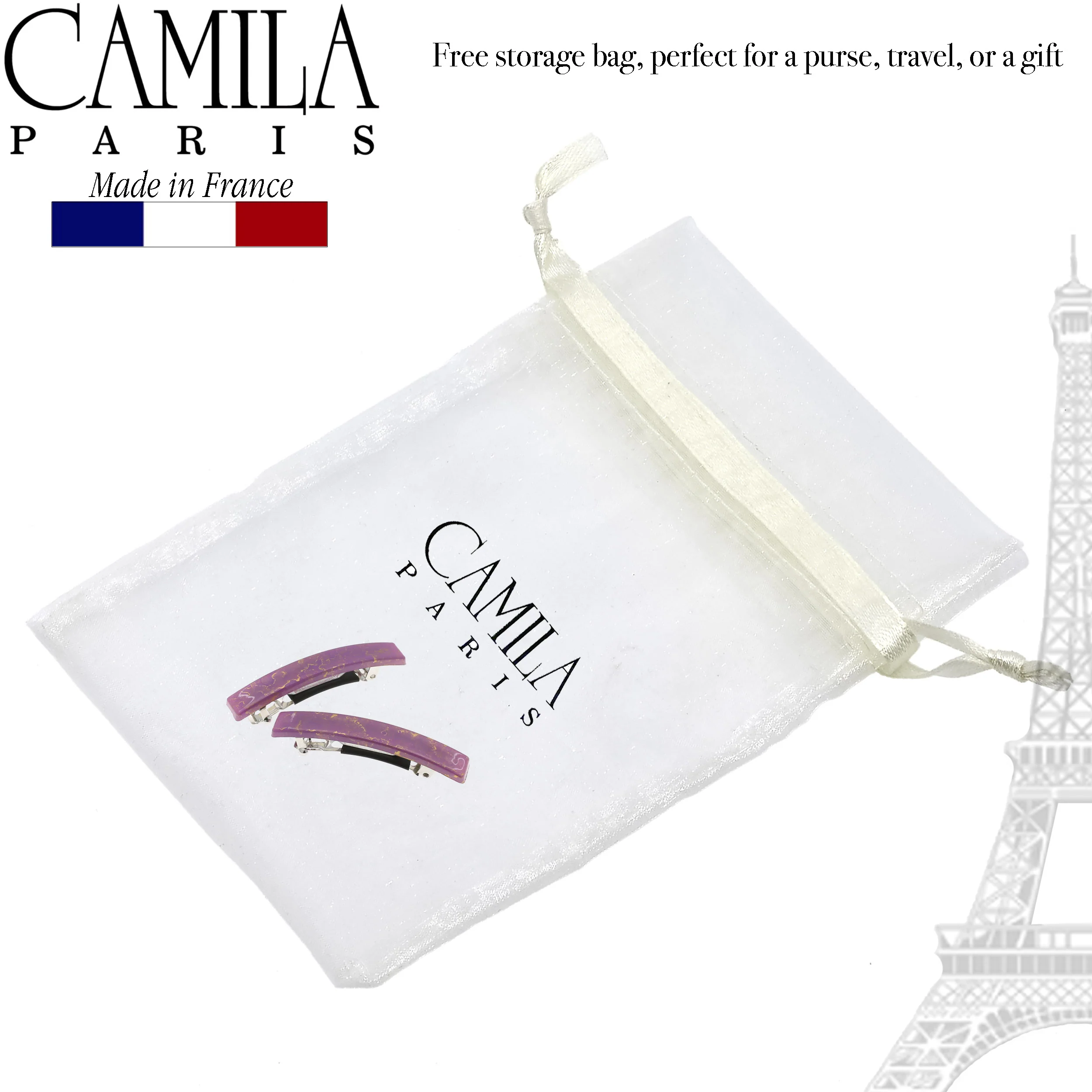 Camila Paris Skinny Rectangle No-Slip Barrette 2-Pack - Image 4