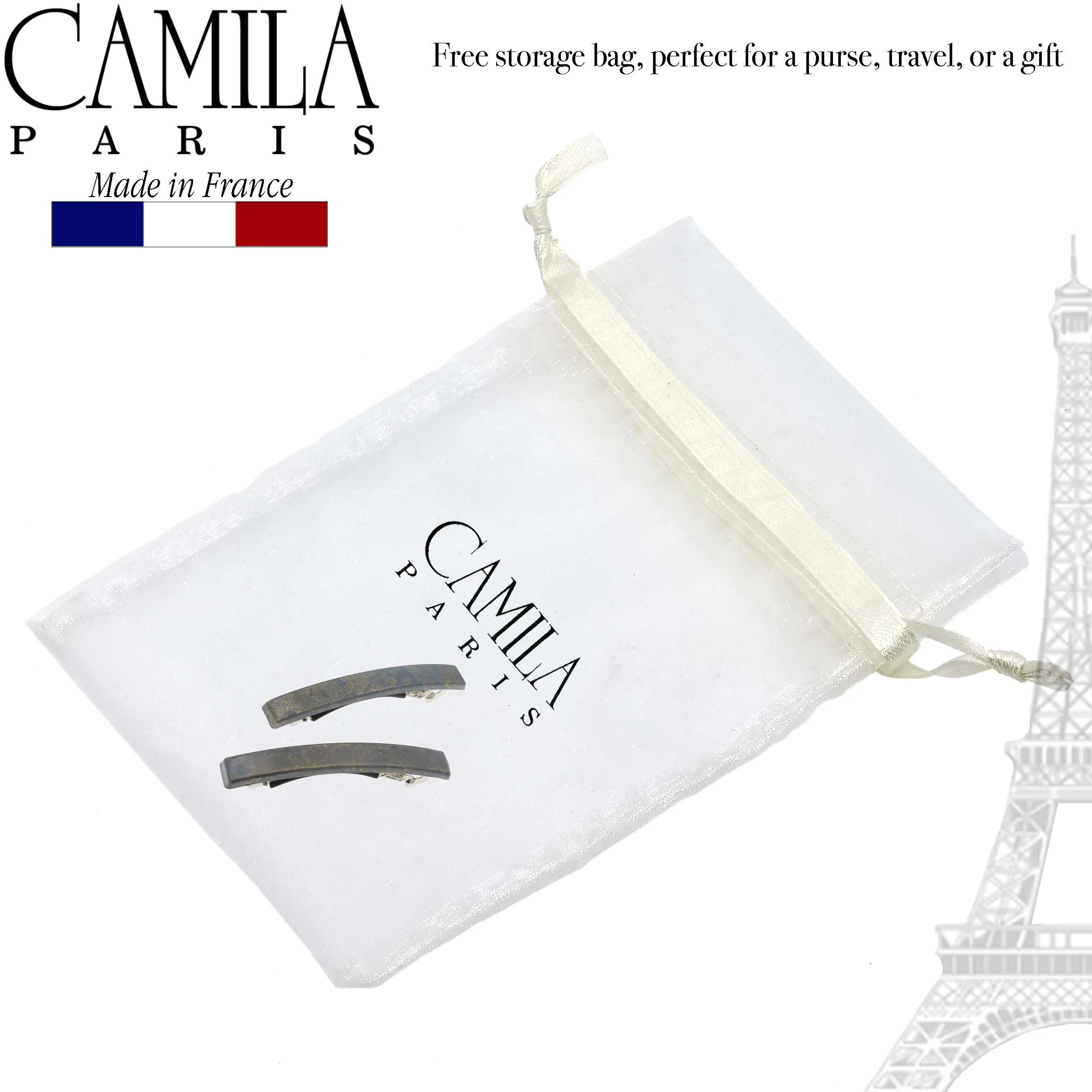 Camila Paris Skinny Rectangle No-Slip Barrette 2-Pack - Image 48