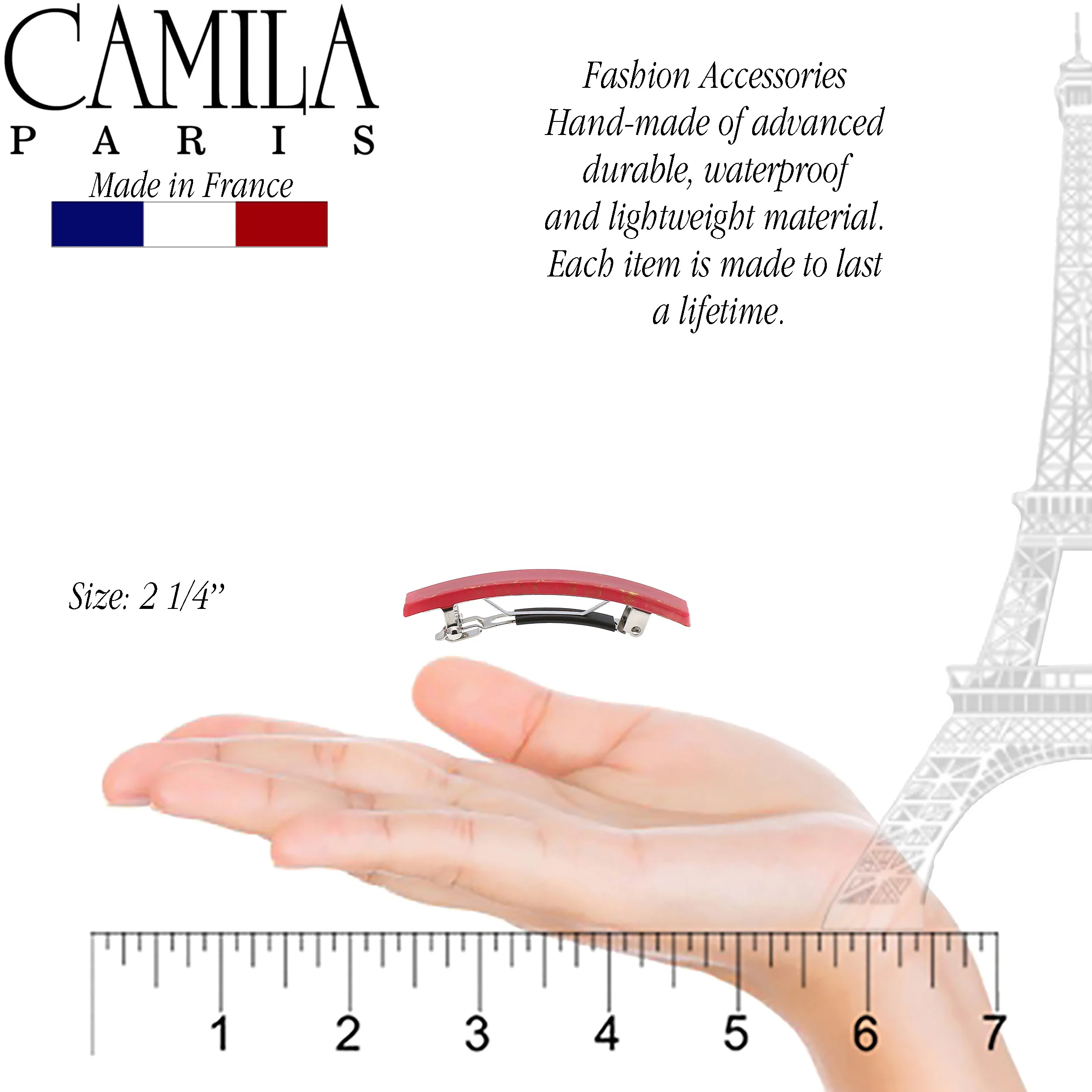 Camila Paris Skinny Rectangle No-Slip Barrette 2-Pack - Image 6