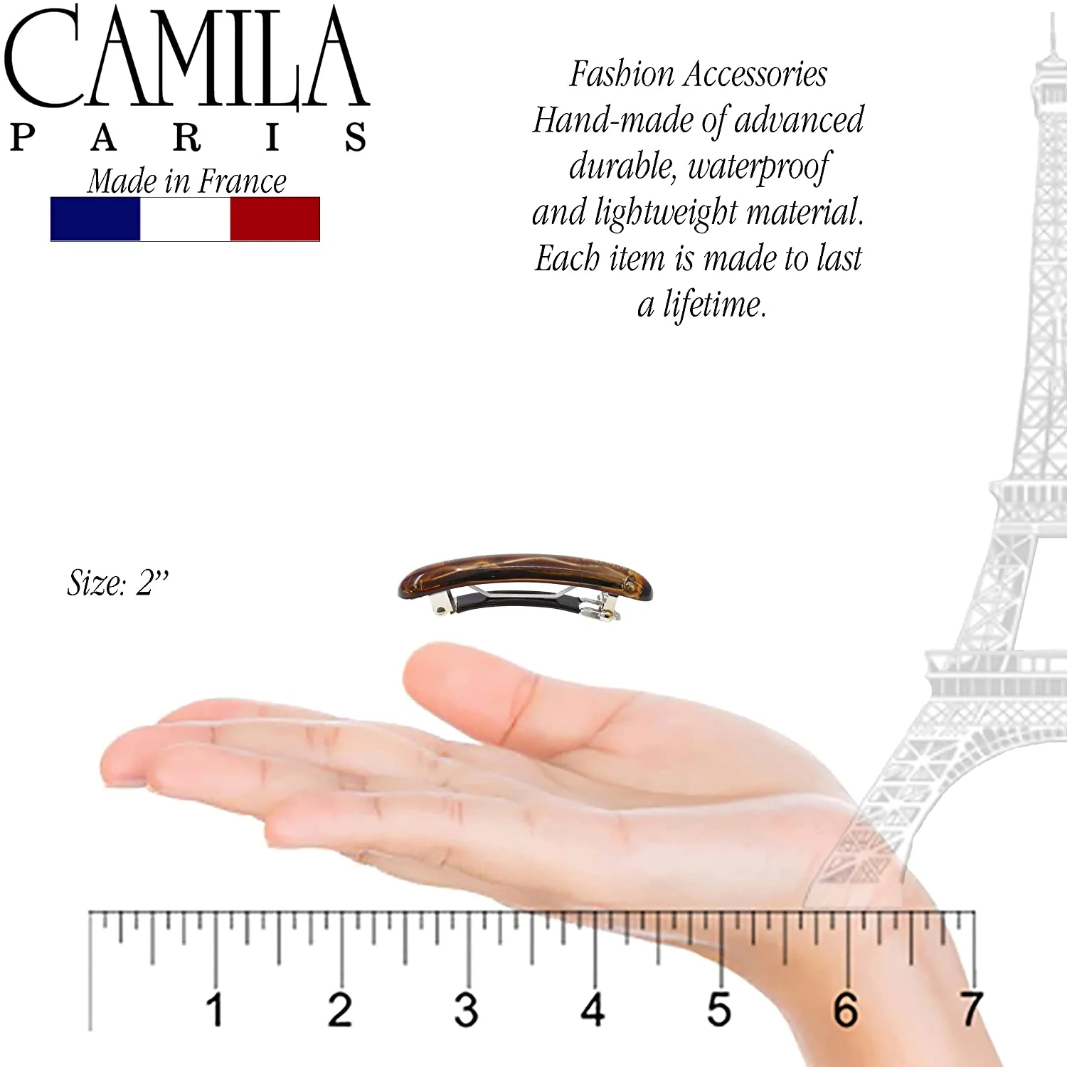 Camila Paris Thin Oval No-Slip Barrette Pair - Image 2